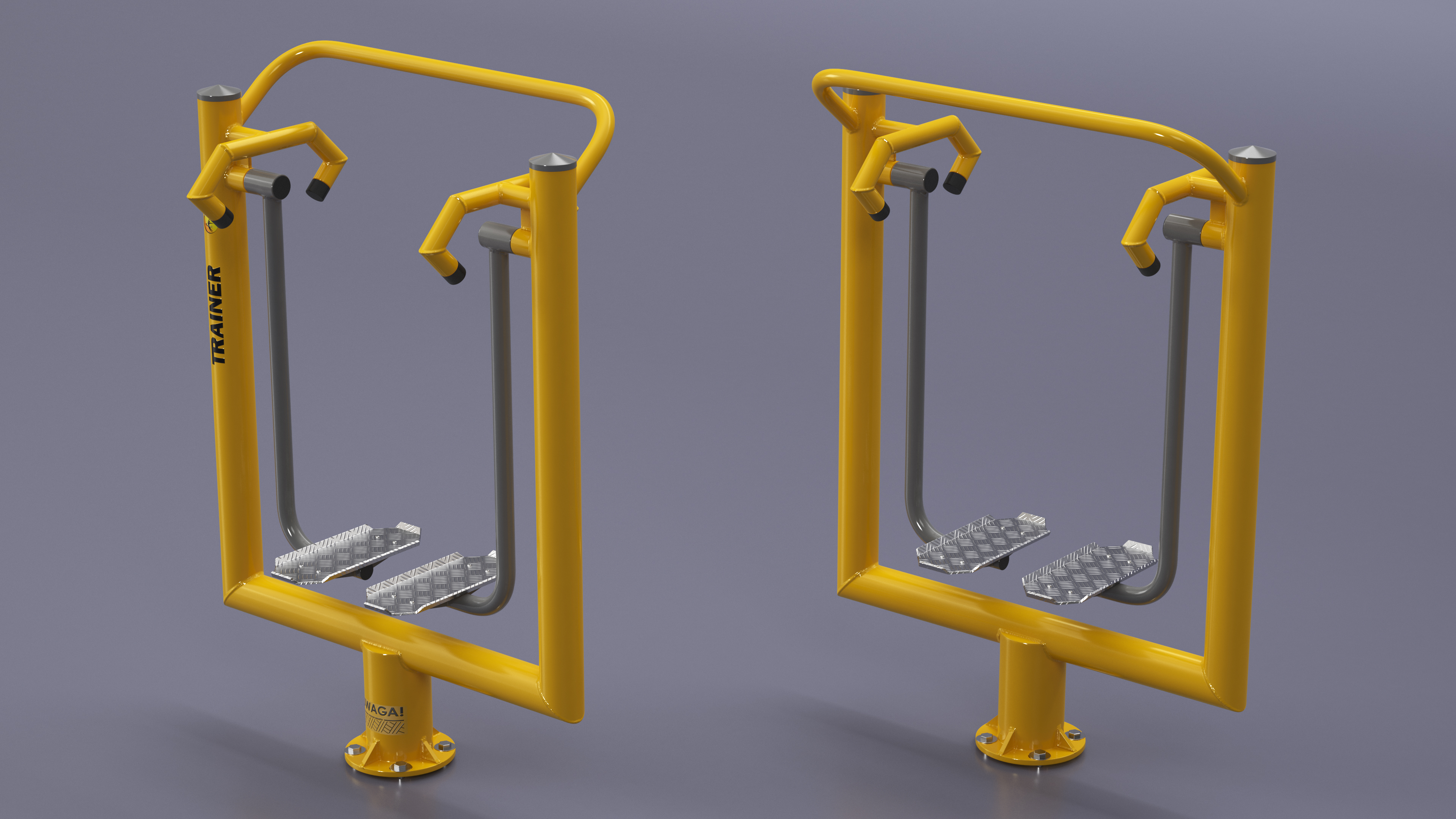 3D Air Walker Outdoor Fitness Equipment Yellow model