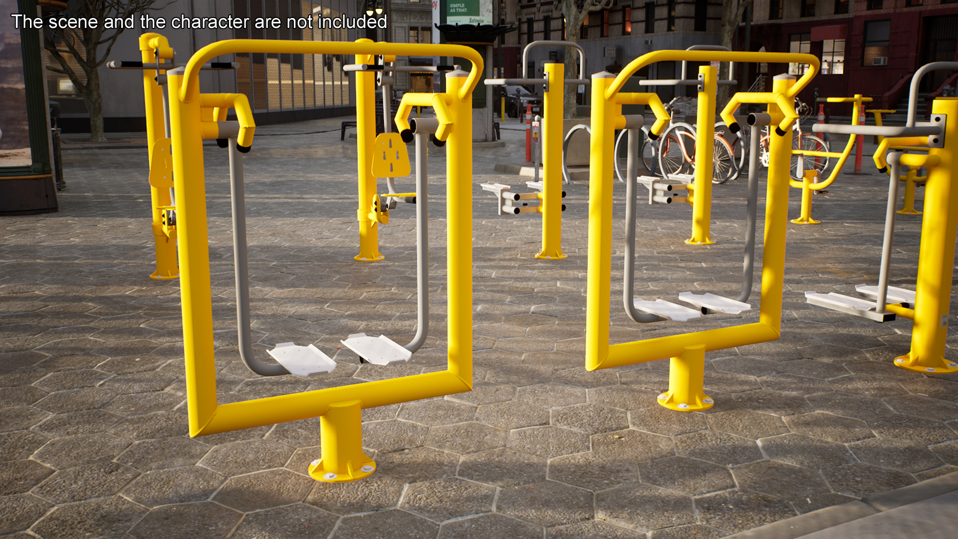 3D Air Walker Outdoor Fitness Equipment Yellow model