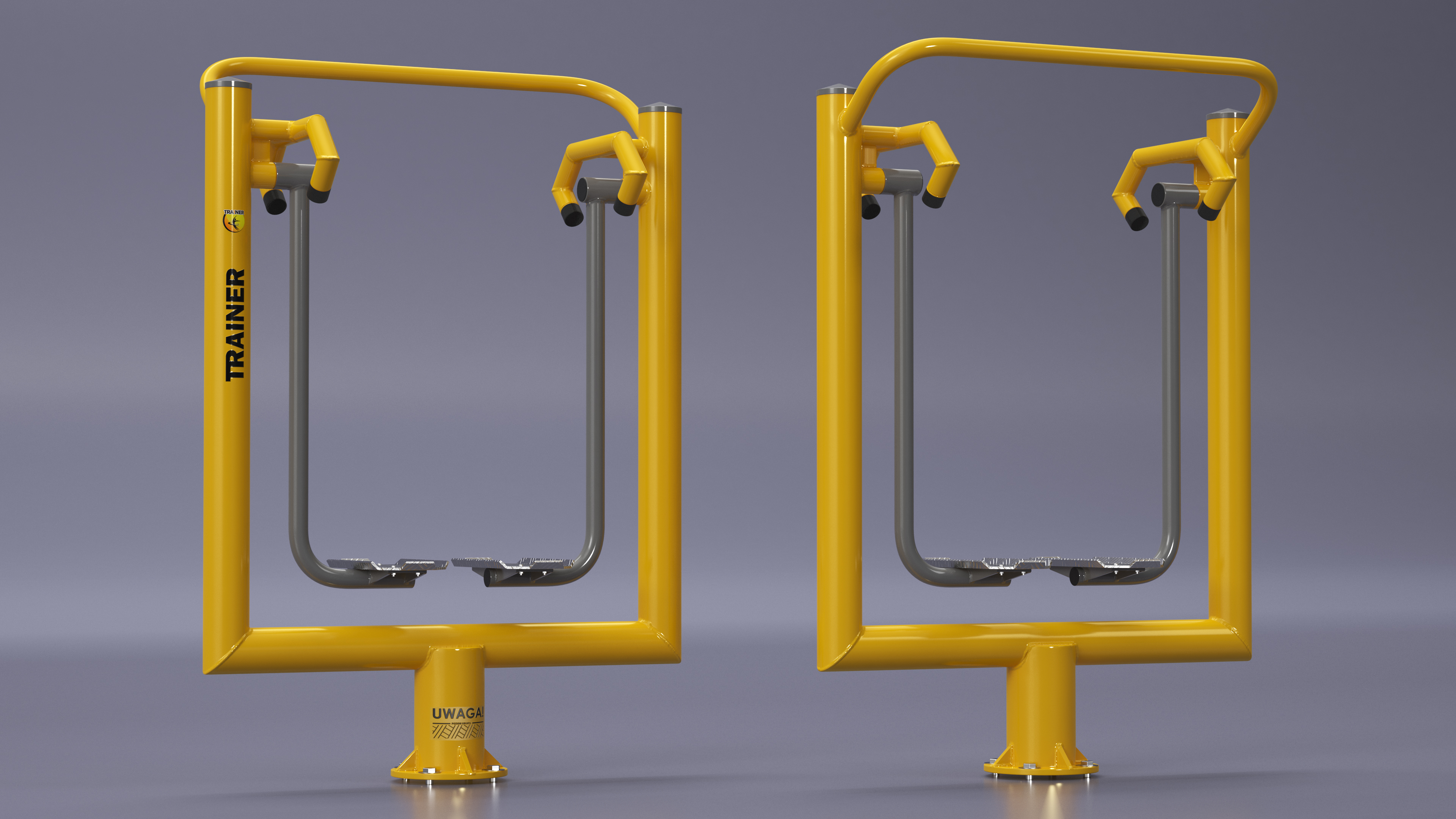 3D Air Walker Outdoor Fitness Equipment Yellow model