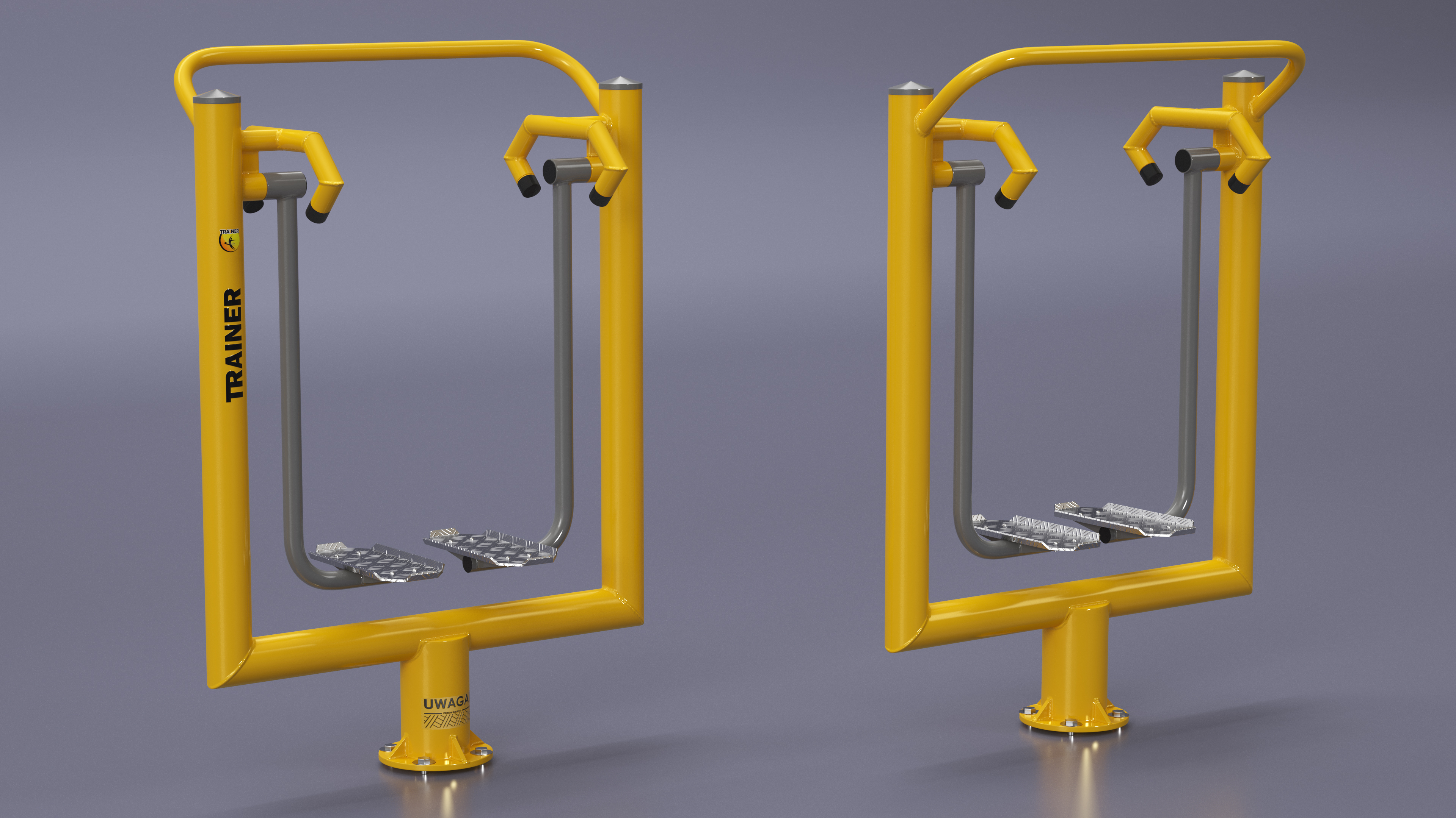 3D Air Walker Outdoor Fitness Equipment Yellow model