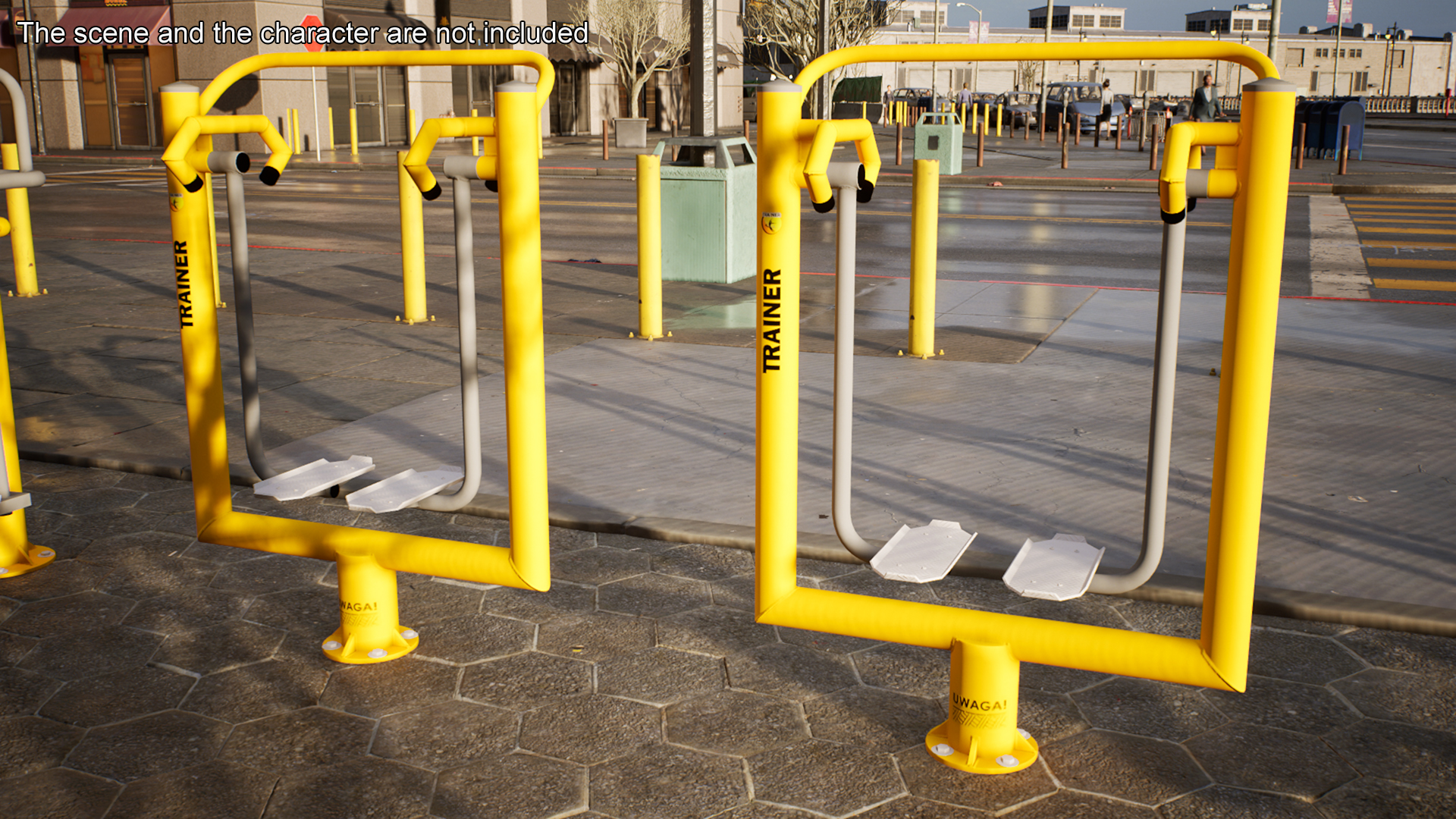 3D Air Walker Outdoor Fitness Equipment Yellow model