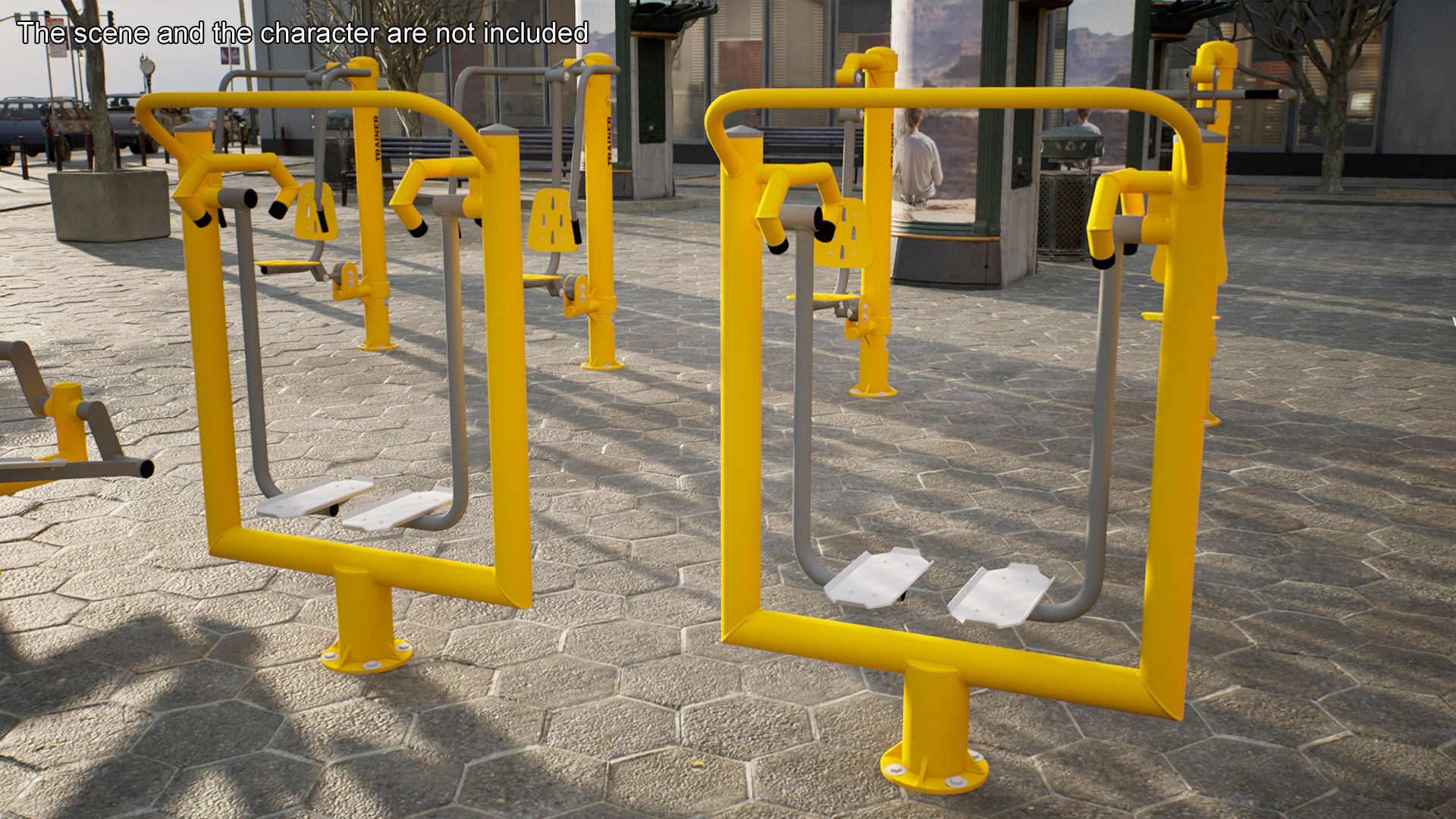 3D Air Walker Outdoor Fitness Equipment Yellow model