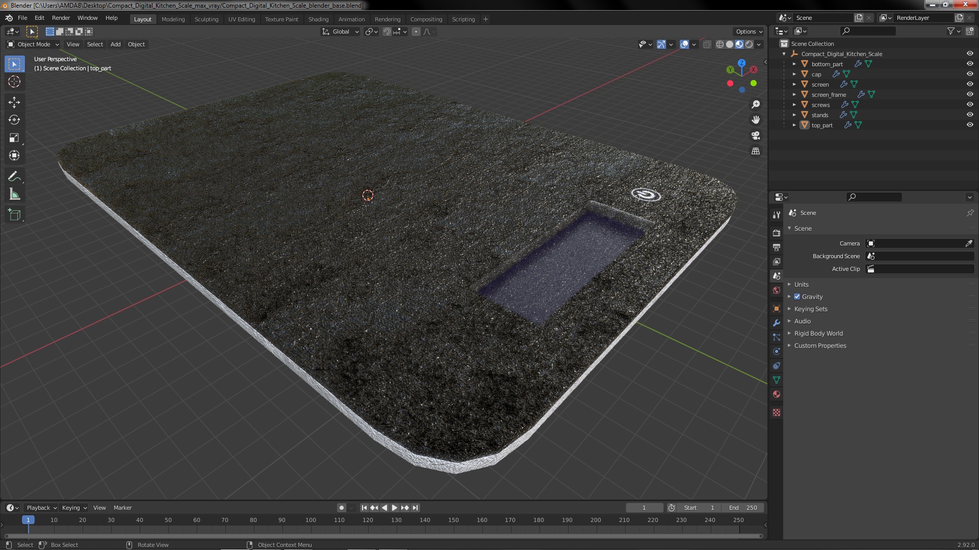 Compact Digital Kitchen Scale 3D model