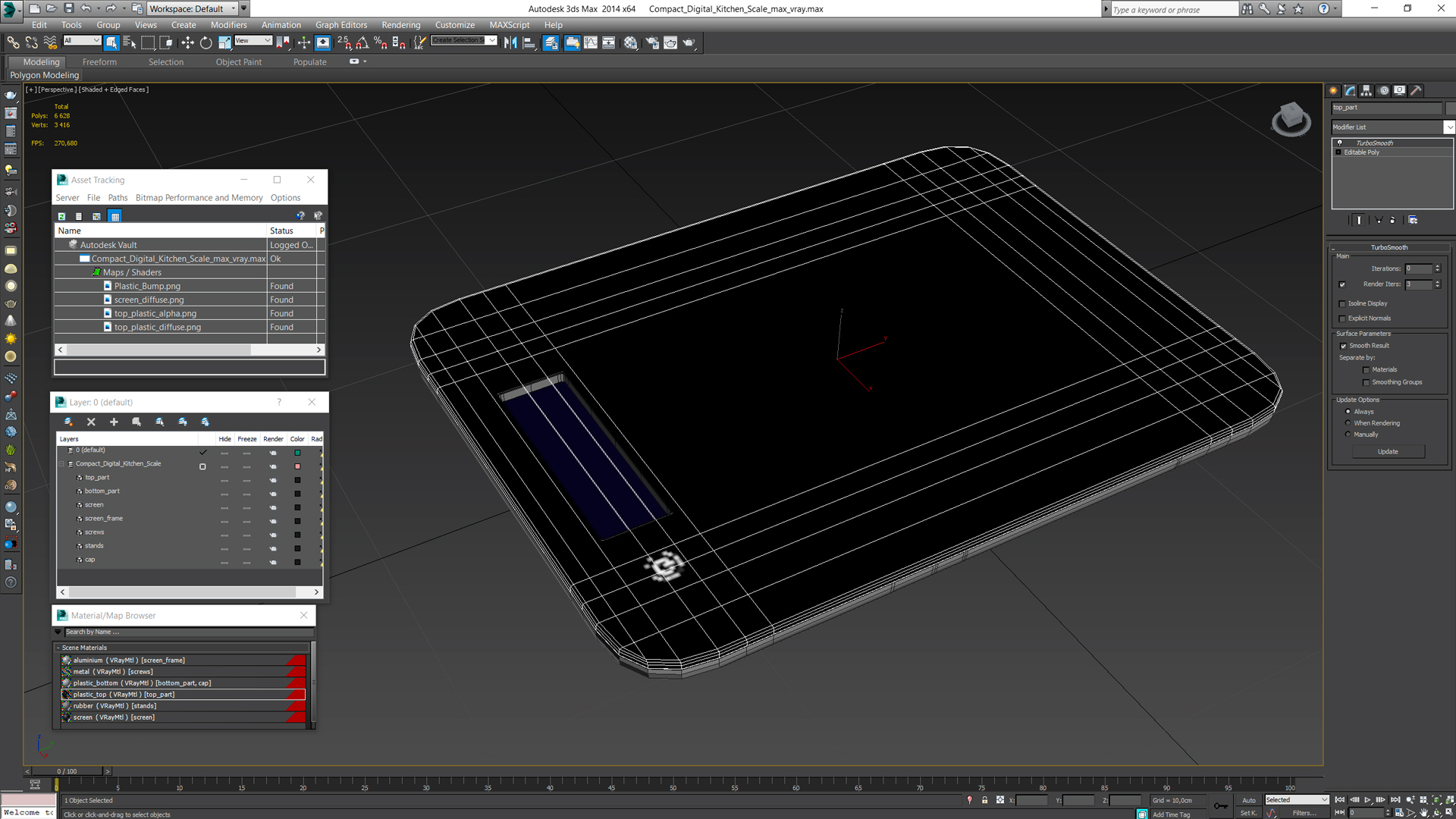 Compact Digital Kitchen Scale 3D model