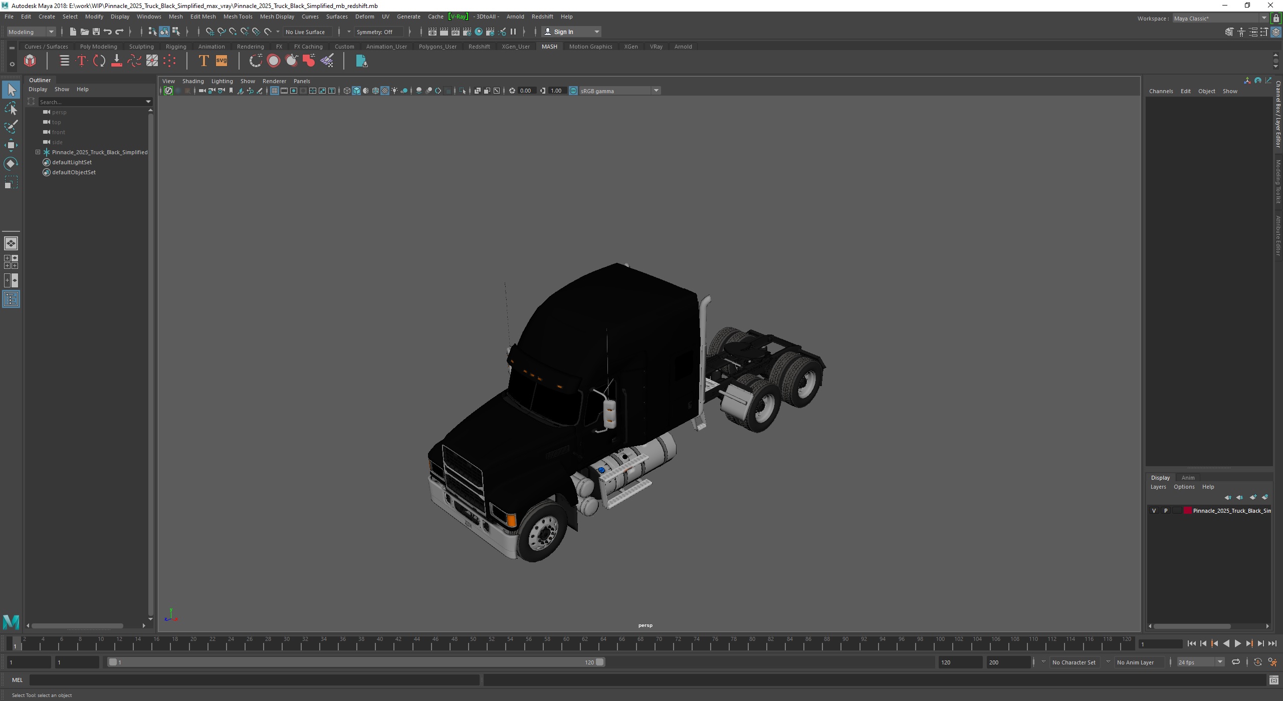 3D Pinnacle 2025 Truck Black Simplified
