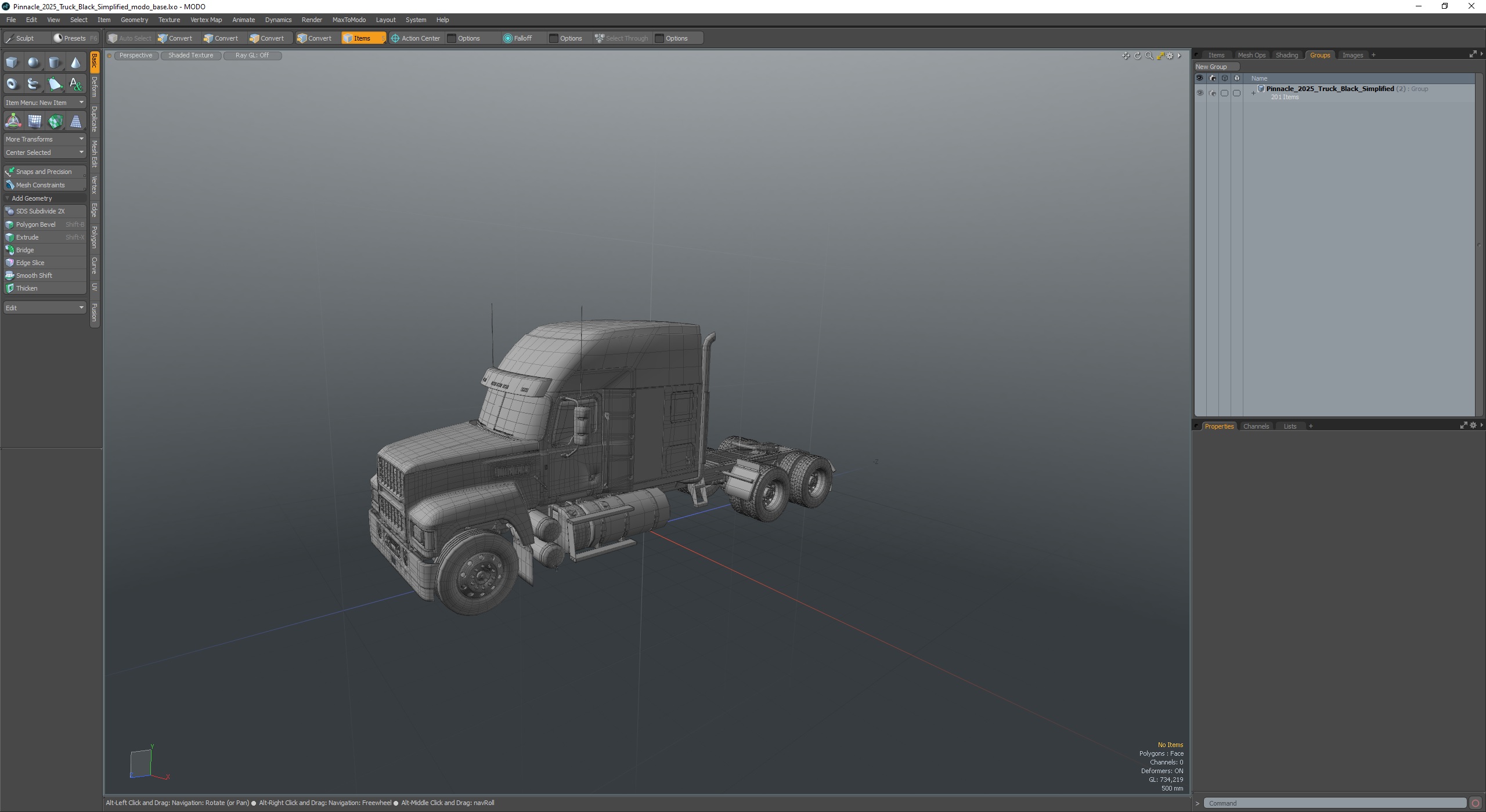 3D Pinnacle 2025 Truck Black Simplified