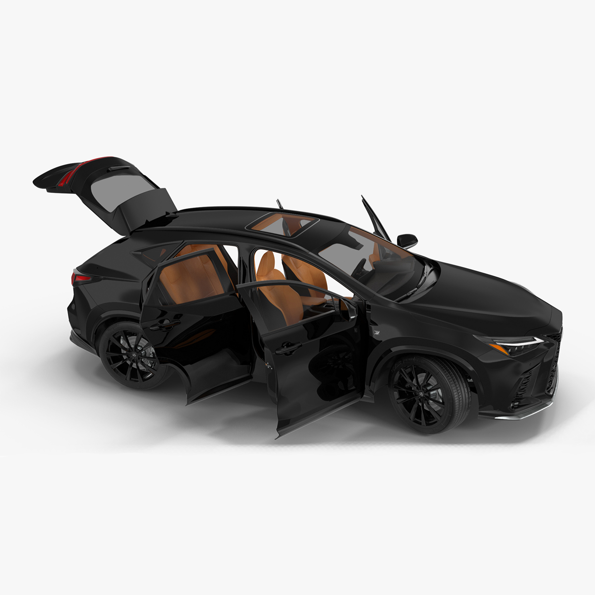 3D 2024 Lexus NX Black Simple Interior Rigged for Cinema 4D
