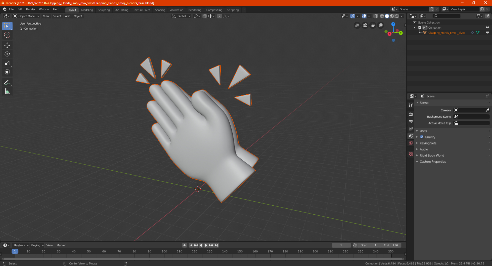 3D model Clapping Hands Emoji