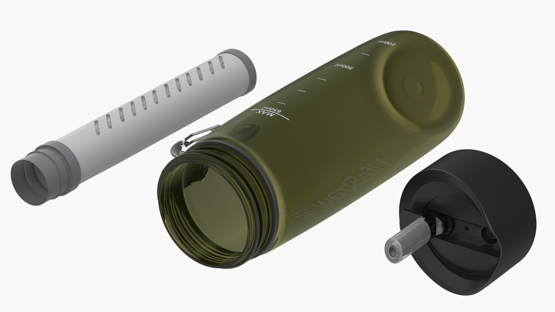 3D LifeStraw Go Water Filter Bottle with Integrated Filter Straw