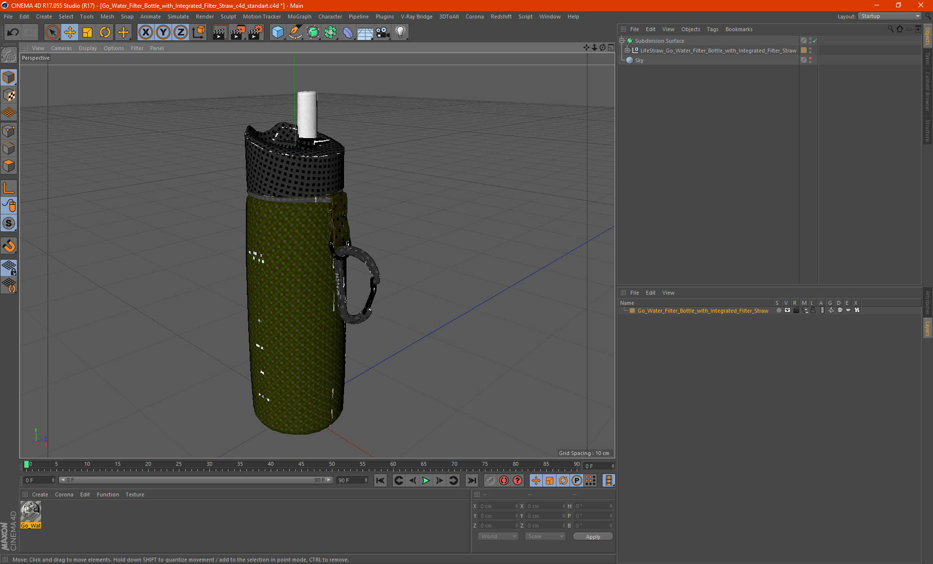 3D LifeStraw Go Water Filter Bottle with Integrated Filter Straw