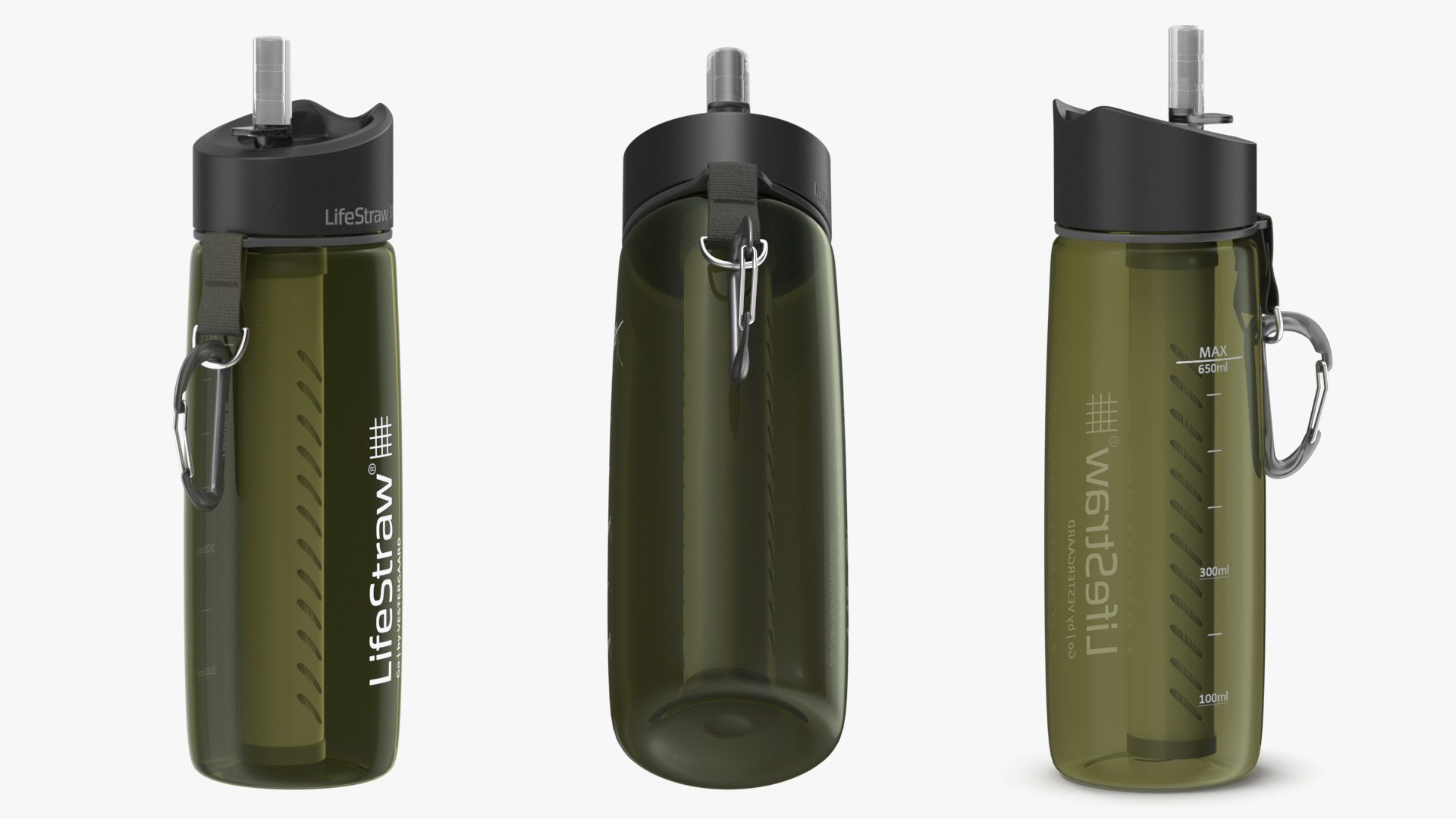 3D LifeStraw Go Water Filter Bottle with Integrated Filter Straw