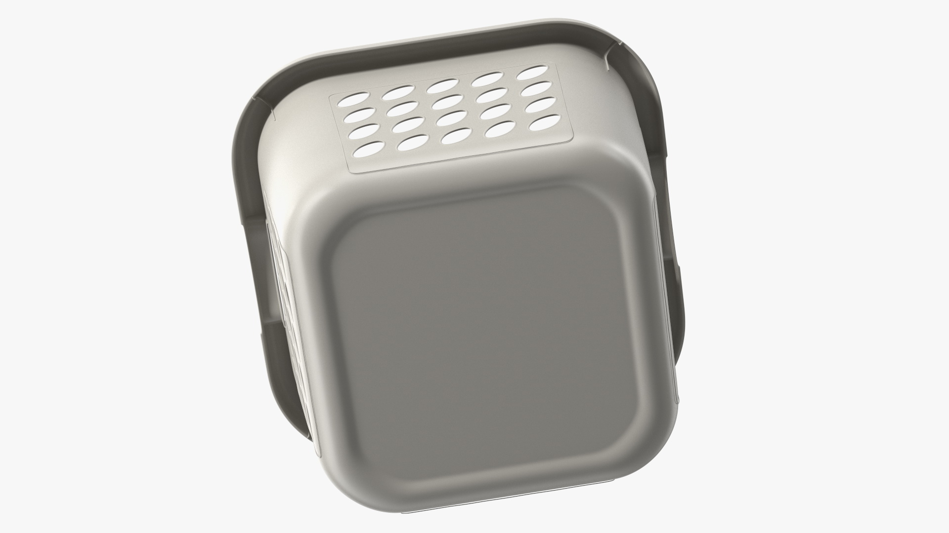 Square Plastic Laundry Basket Grey 3D model