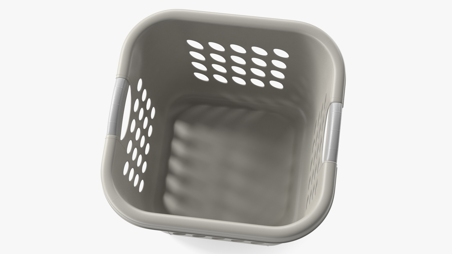 Square Plastic Laundry Basket Grey 3D model