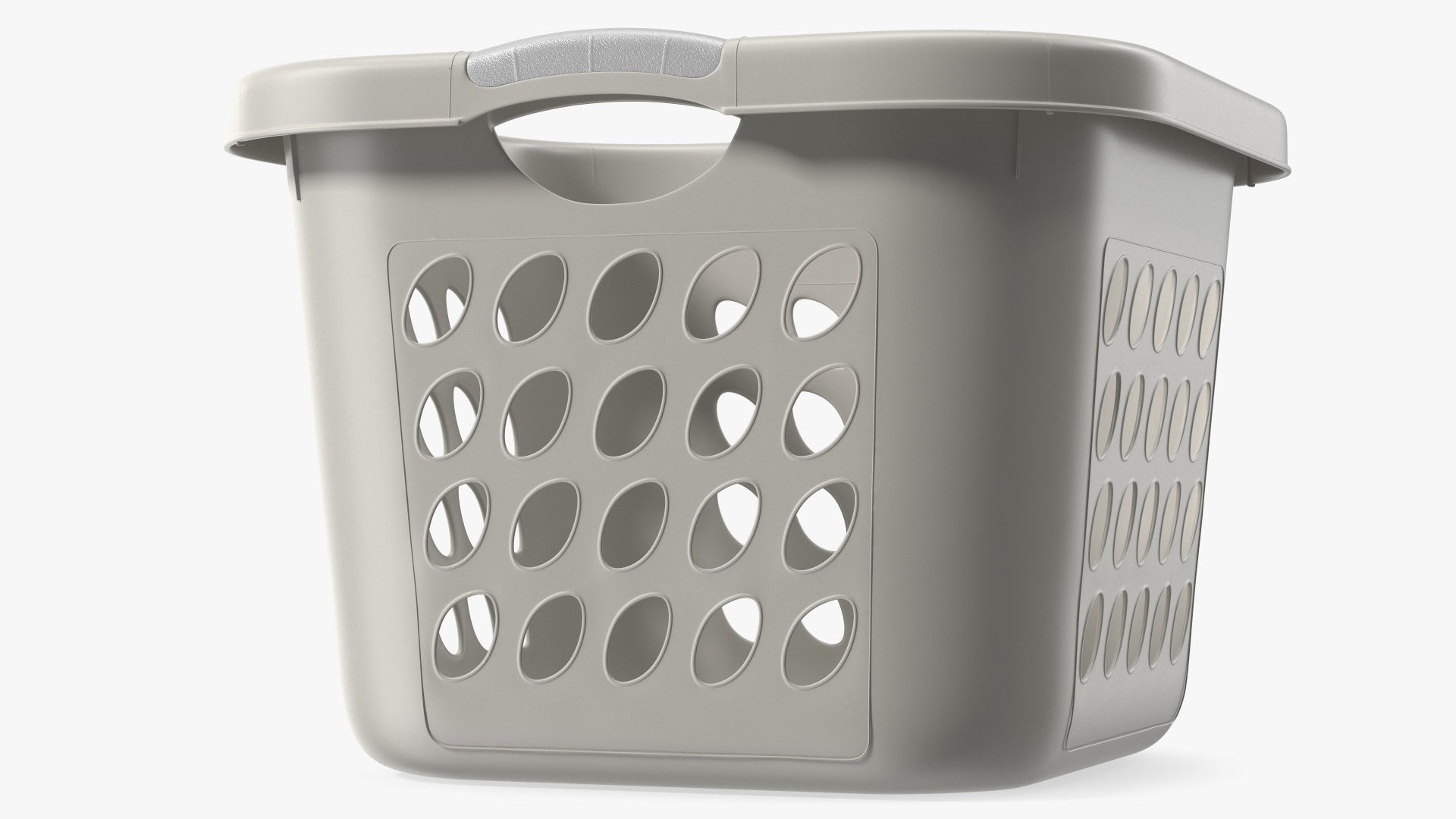 Square Plastic Laundry Basket Grey 3D model