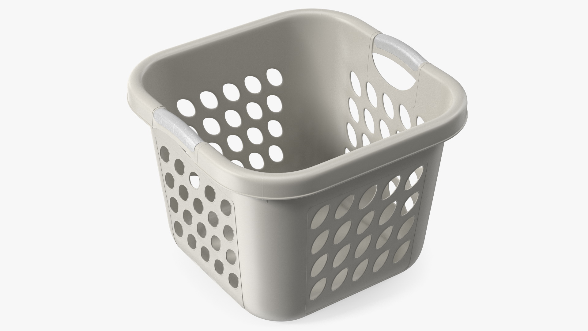Square Plastic Laundry Basket Grey 3D model
