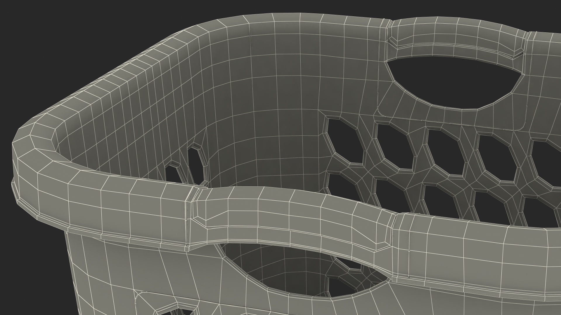 Square Plastic Laundry Basket Grey 3D model