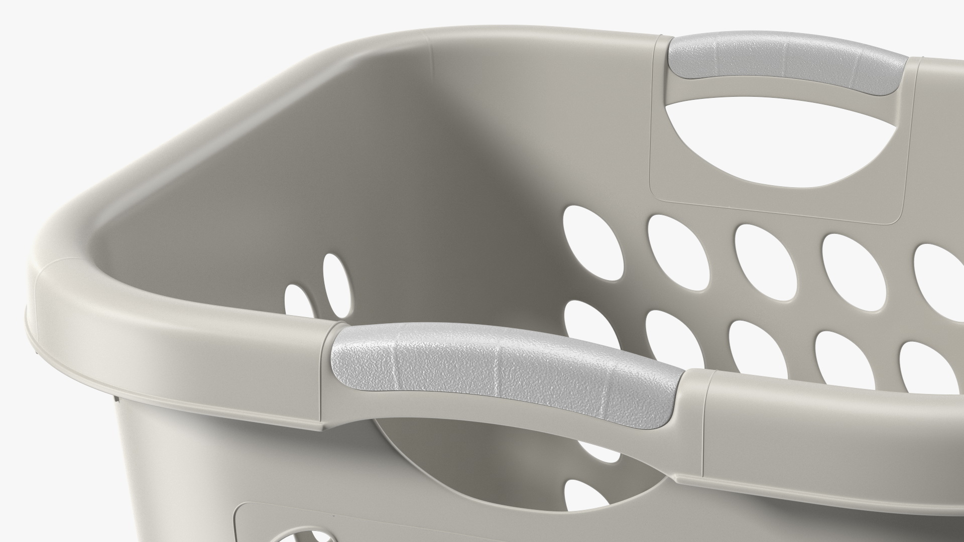 Square Plastic Laundry Basket Grey 3D model