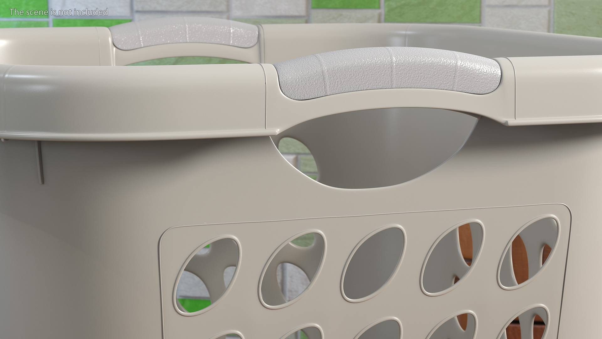 Square Plastic Laundry Basket Grey 3D model
