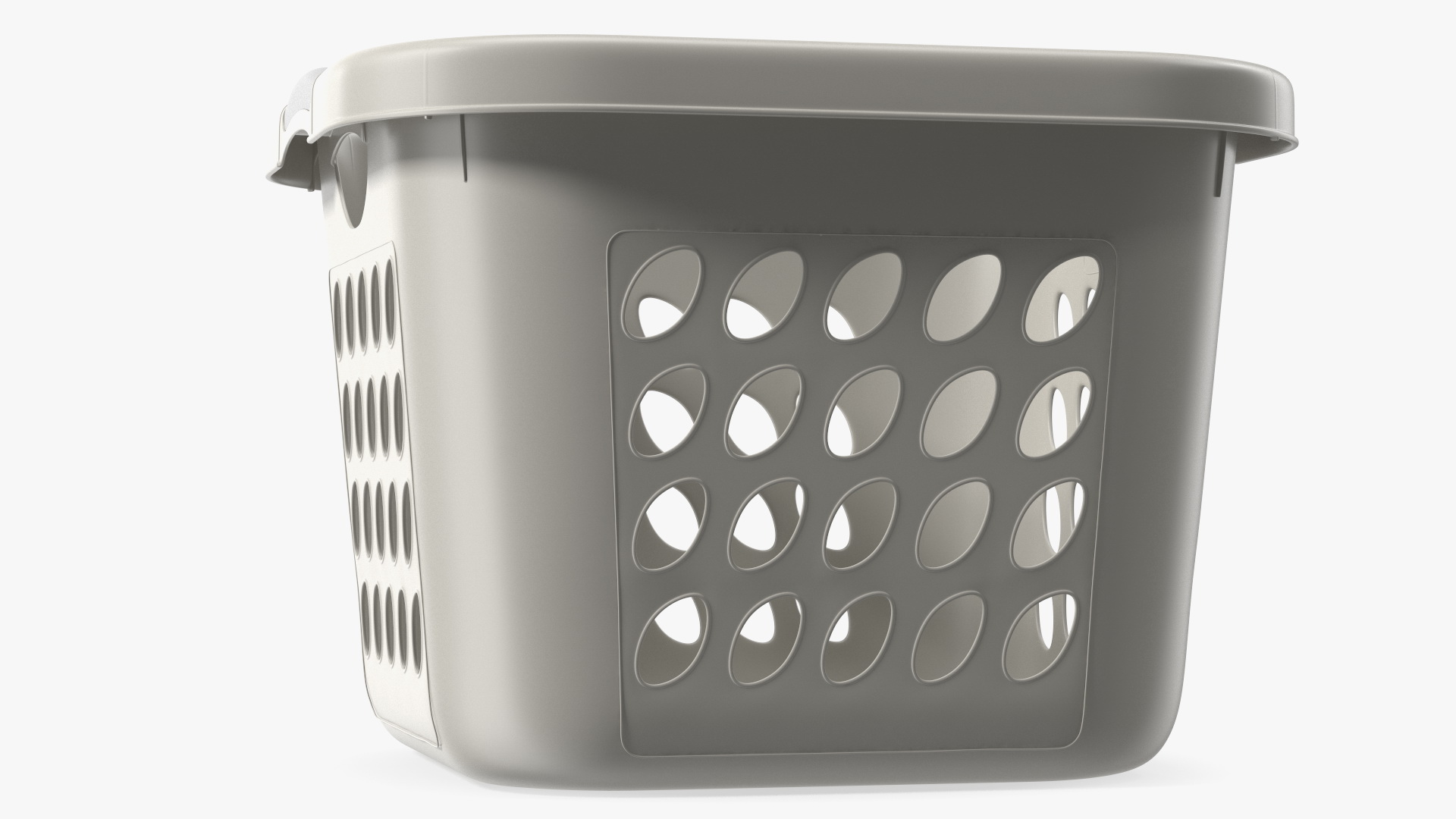 Square Plastic Laundry Basket Grey 3D model