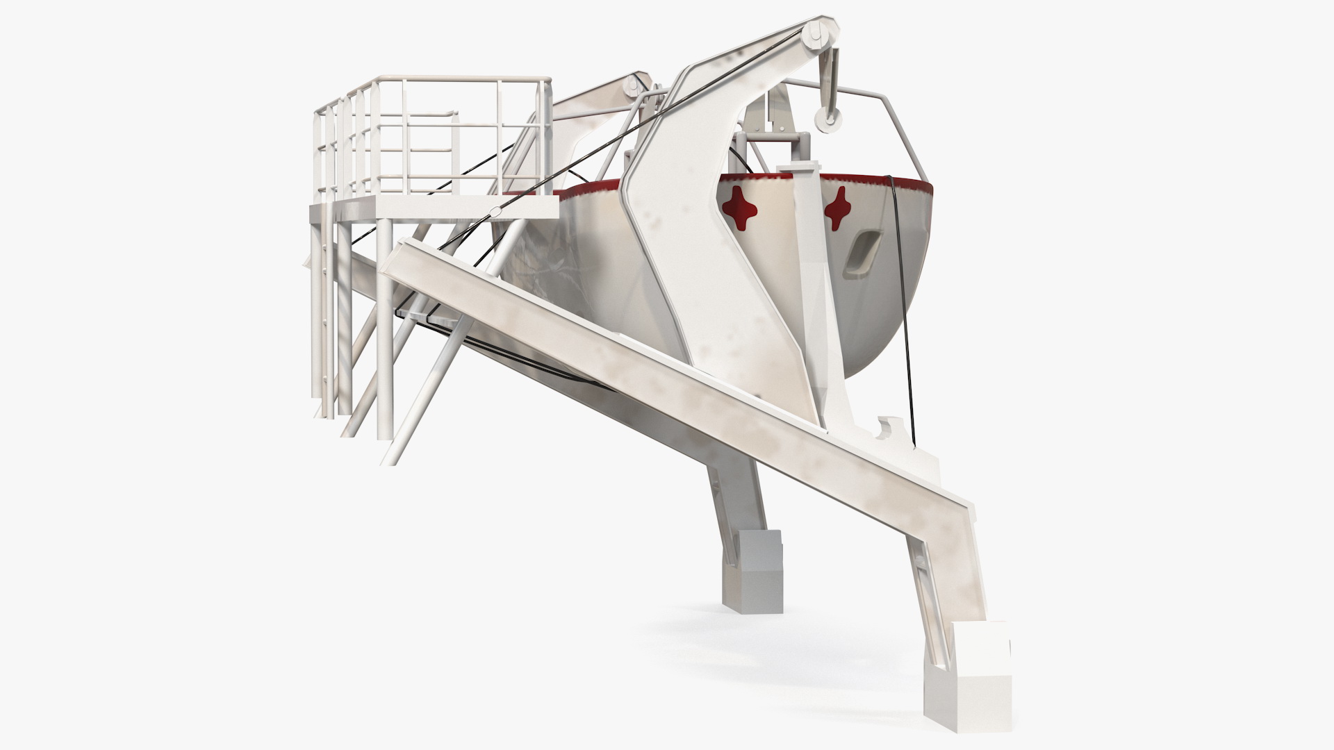 Hydraulic Rescue Boat Davit 3D