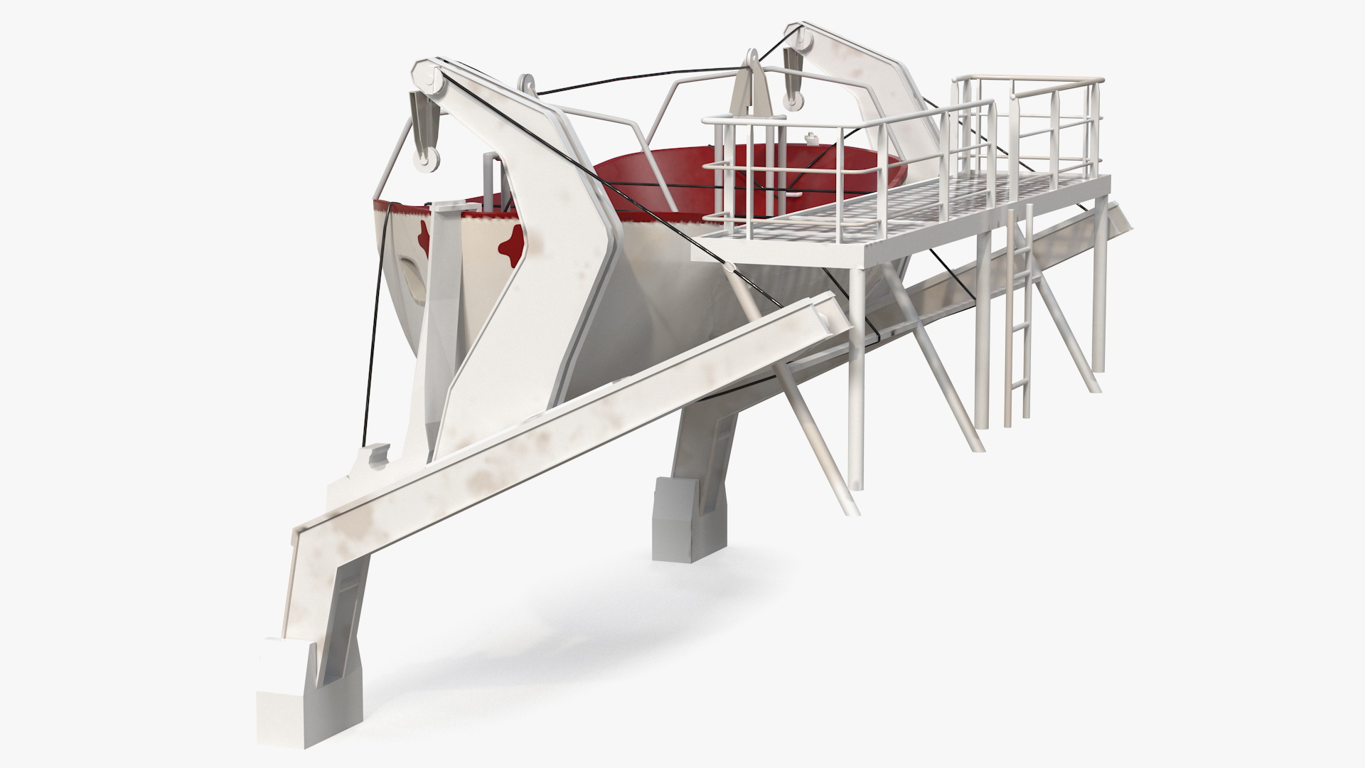 Hydraulic Rescue Boat Davit 3D