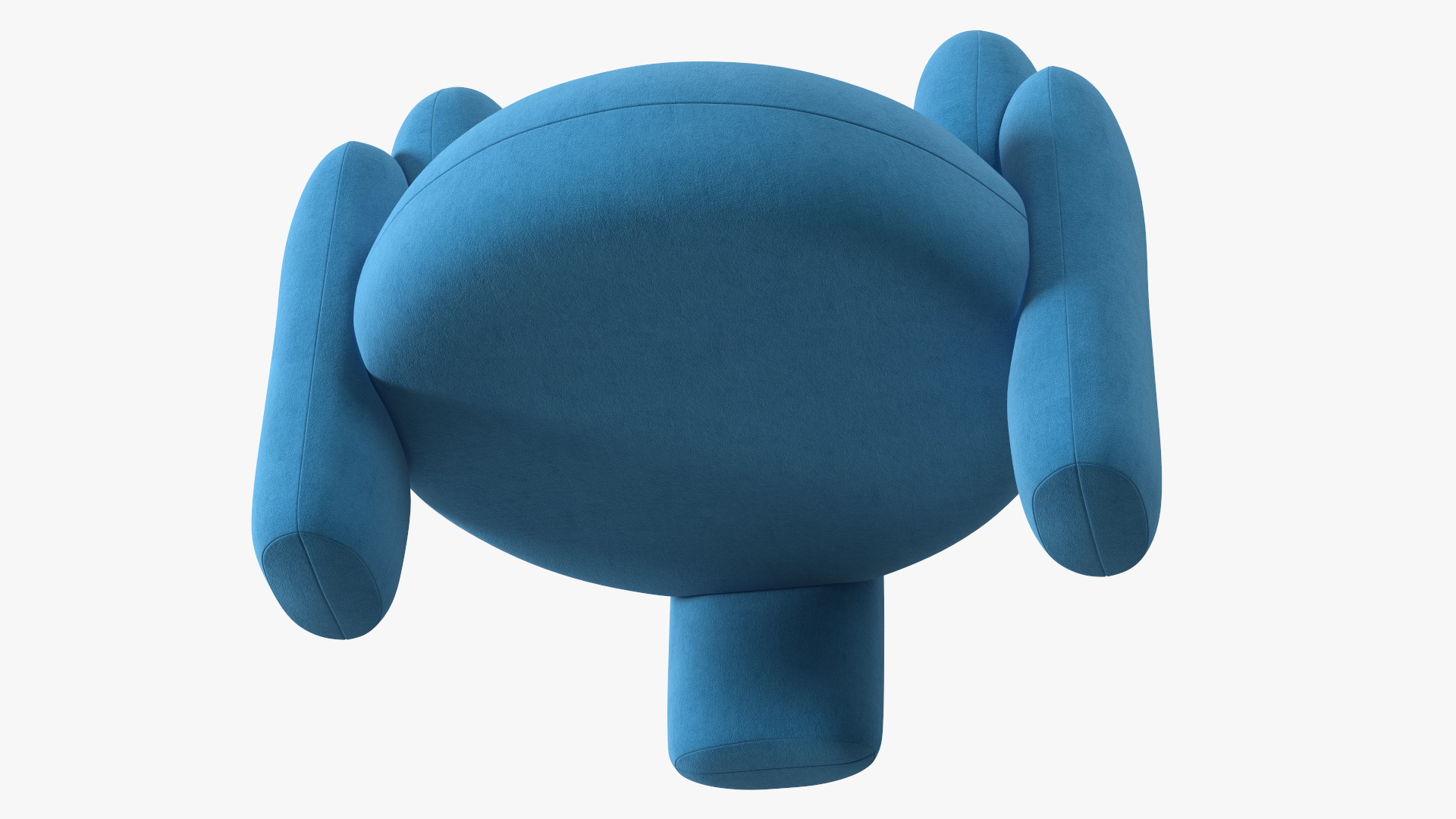 Blue Rounded Silhouette Armchair 3D