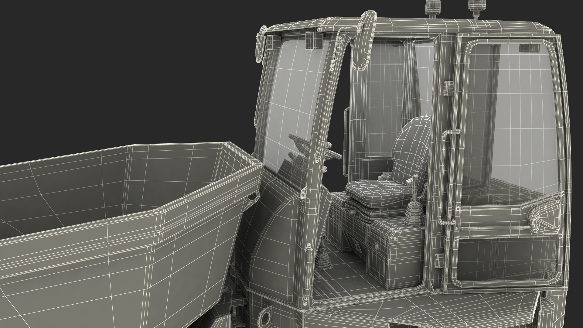 Cabbed Dumper Generic Dirty Rigged 3D model