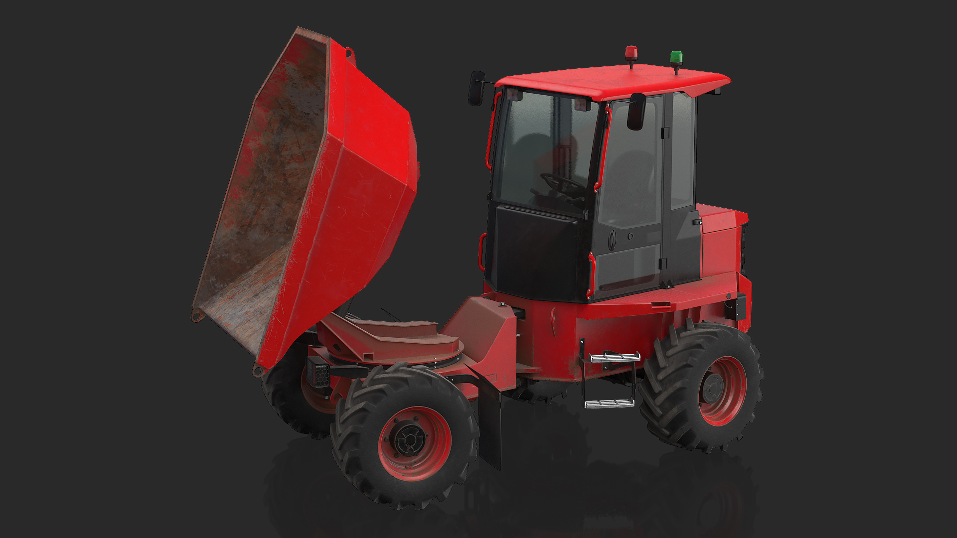 Cabbed Dumper Generic Dirty Rigged 3D model