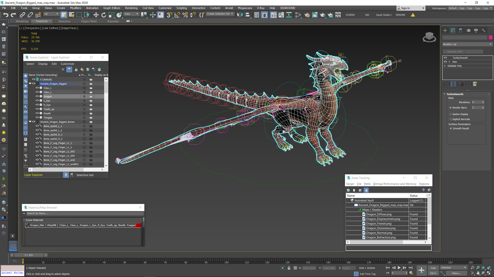 3D Ancient Dragon Rigged