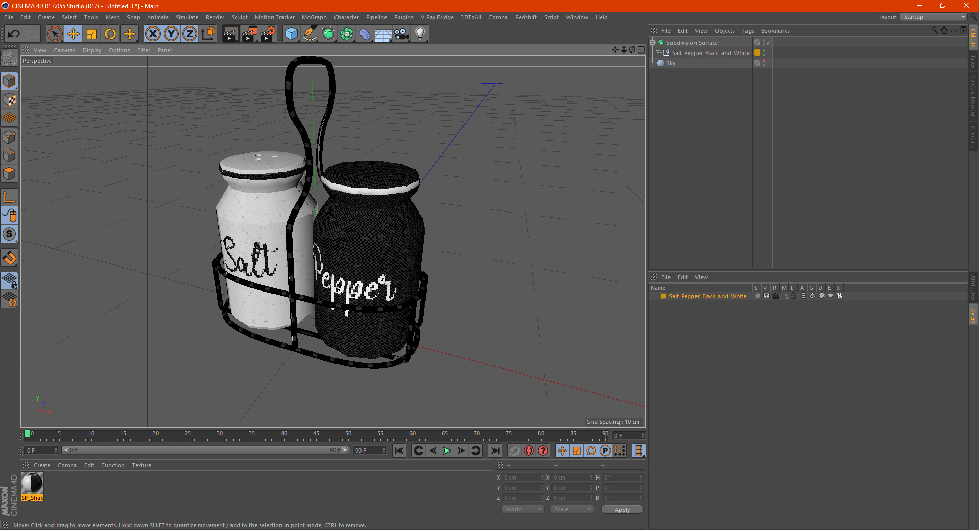 Salt Pepper Black and White 3D