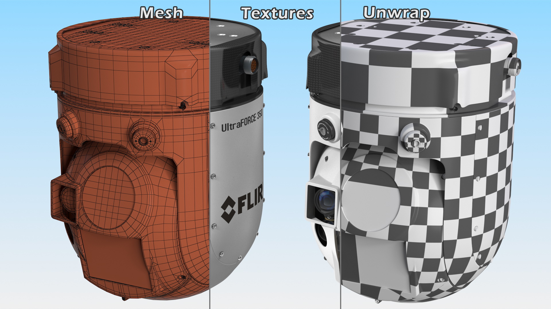 3D model Compact Multisensor Gyro Stabilized Surveillance System UltraForce 350