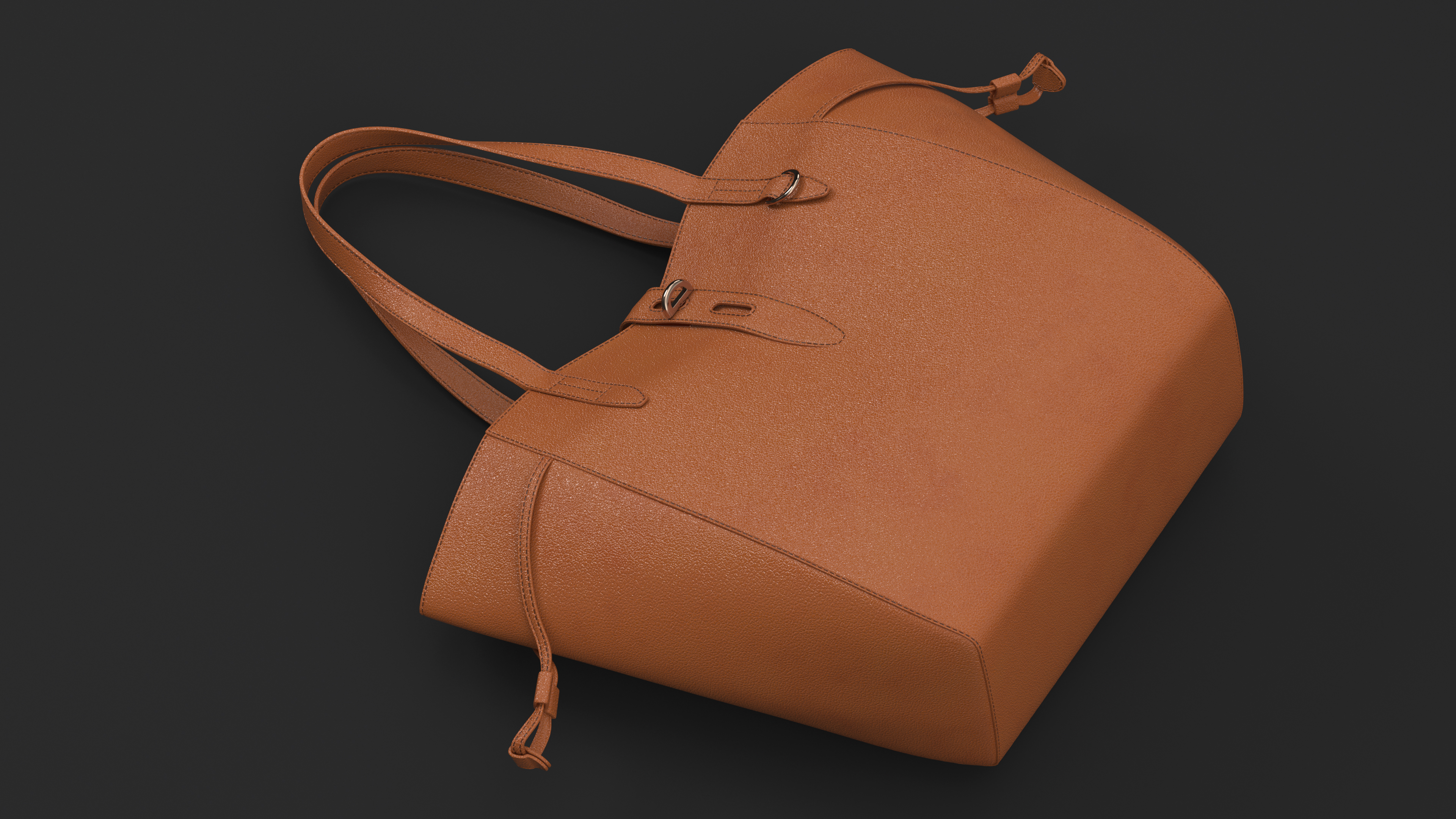 Womens Brown Leather Tote Bag 3D model