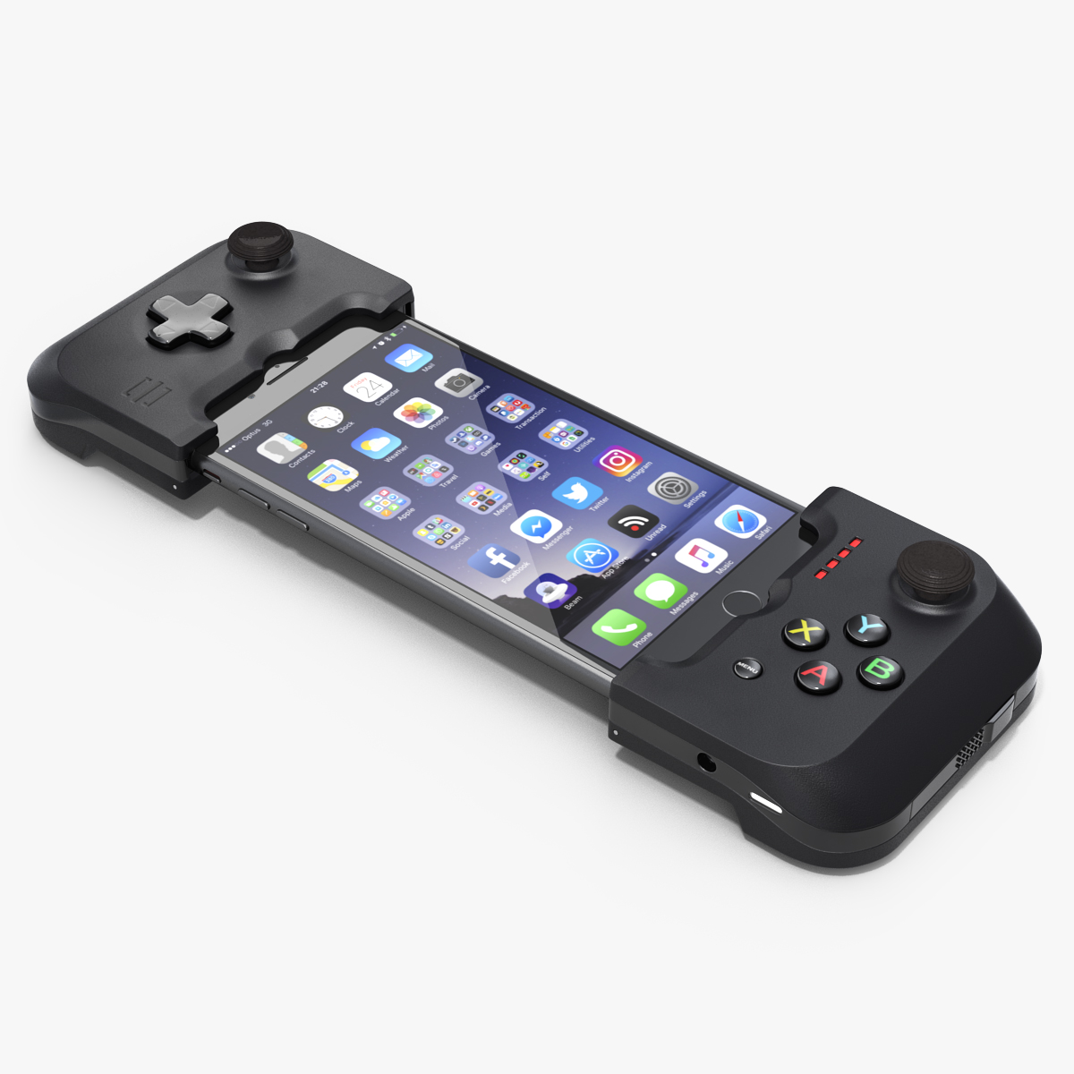 Gamevice Controller with Iphone 8 Plus 3D Model, view 3