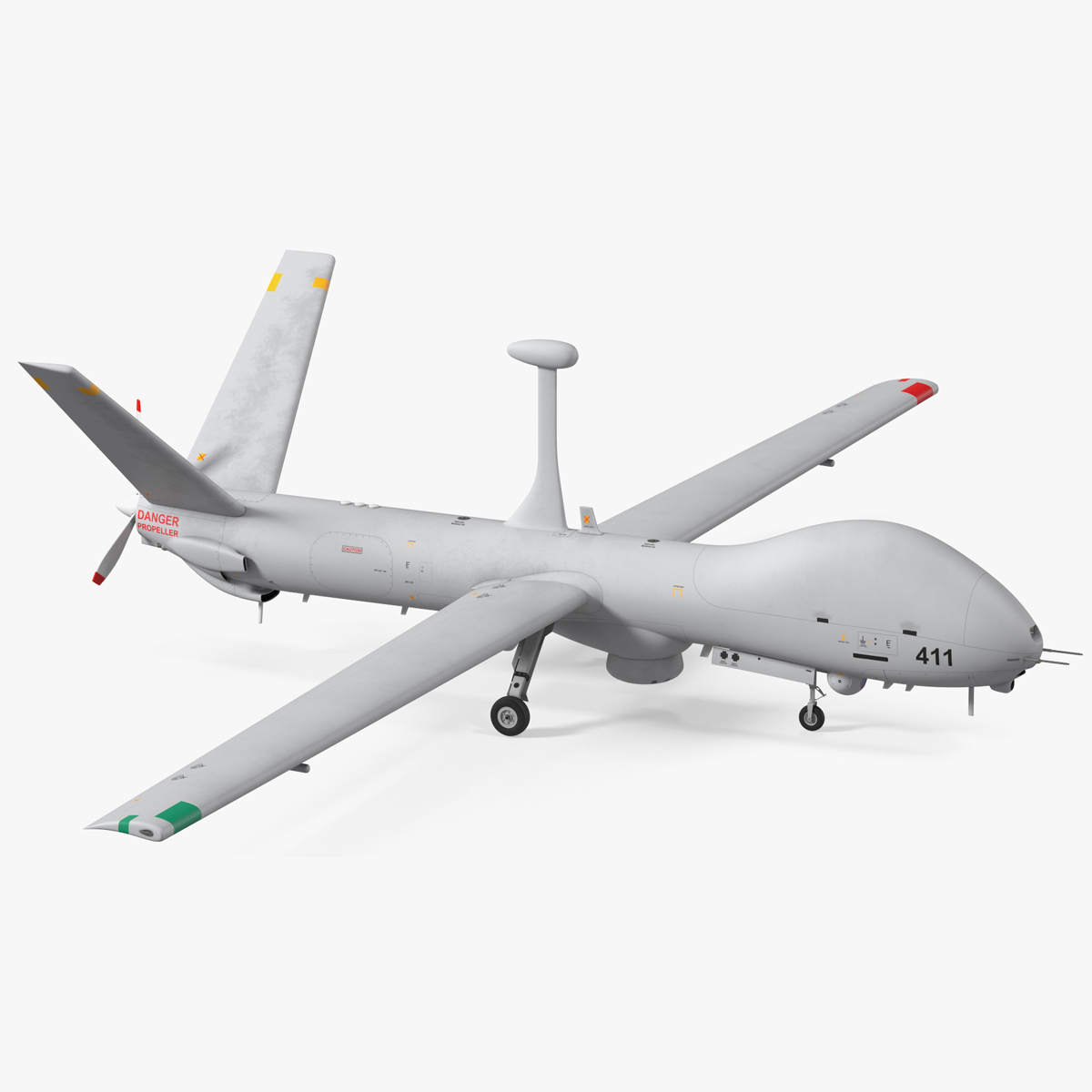 3D Elbit Hermes 900 UAV Rigged for Cinema 4D