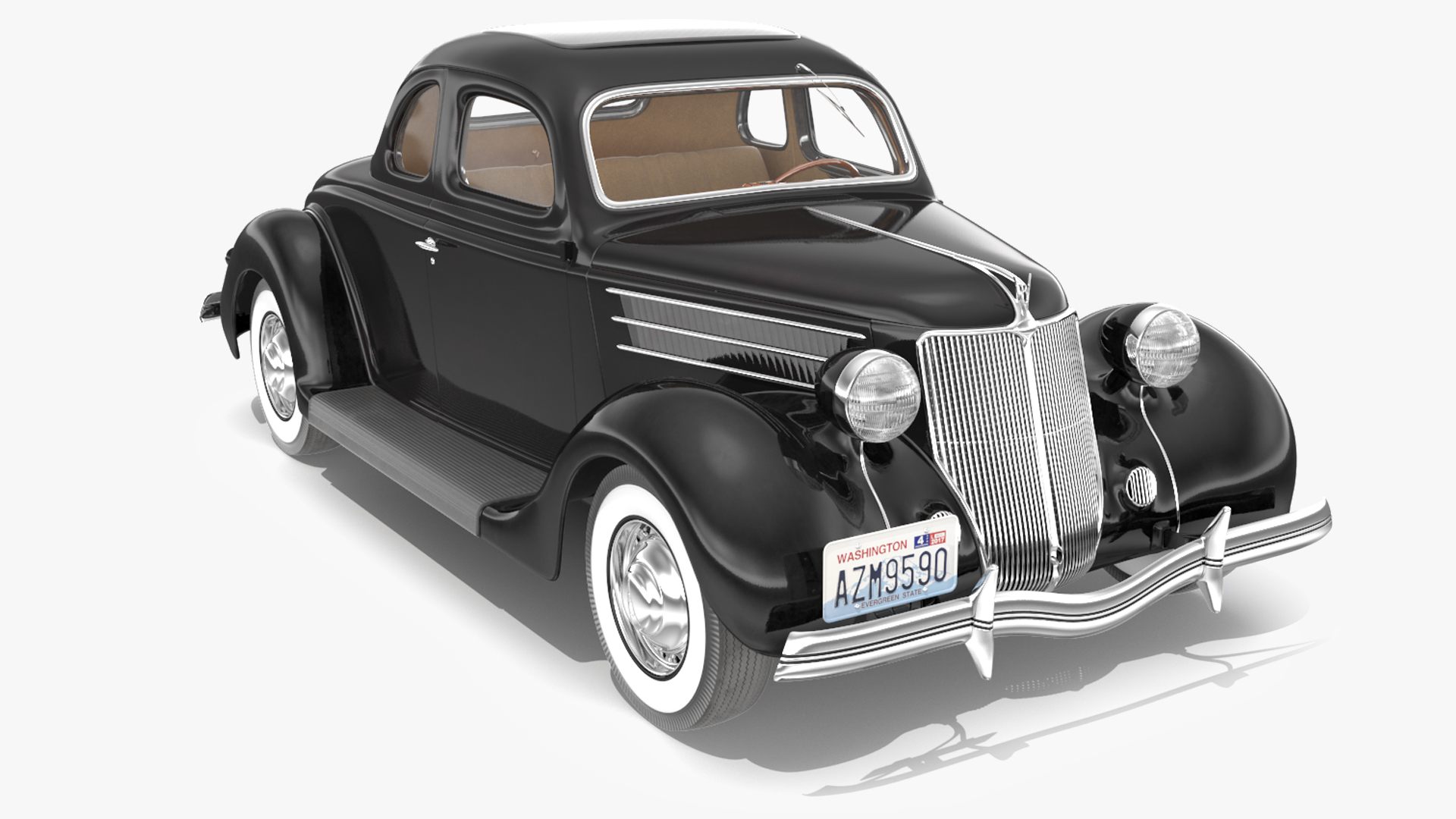 1930s Generic Coupe Car Black 3D model