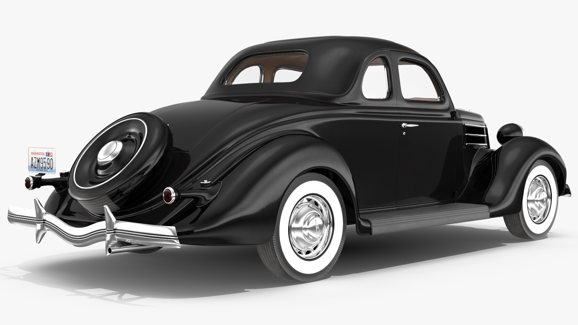 1930s Generic Coupe Car Black 3D model