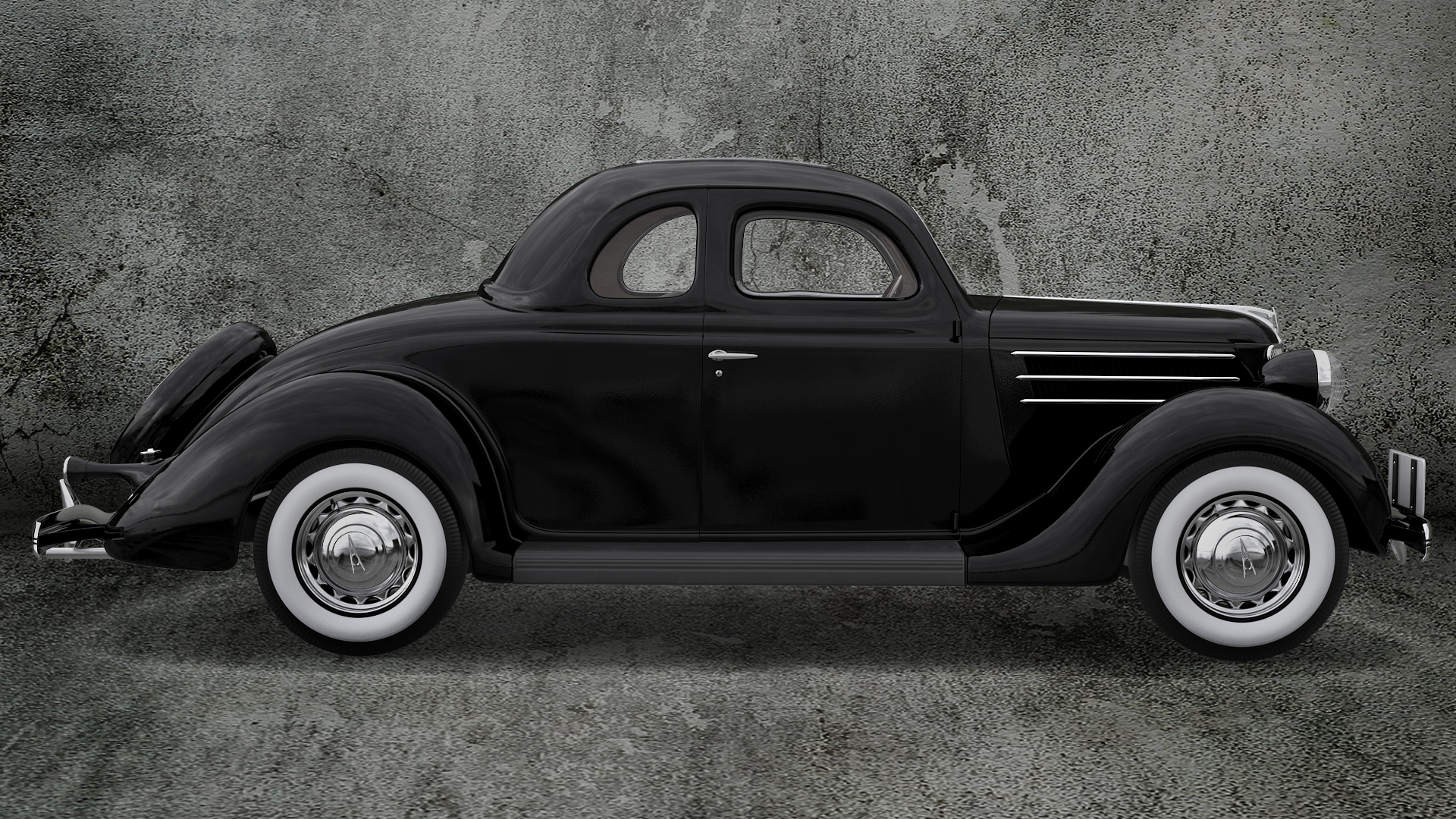 1930s Generic Coupe Car Black 3D model