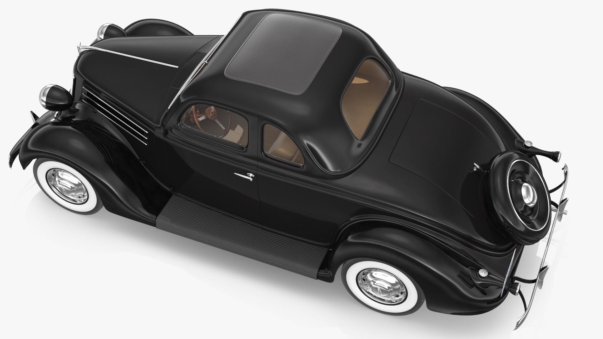 1930s Generic Coupe Car Black 3D model