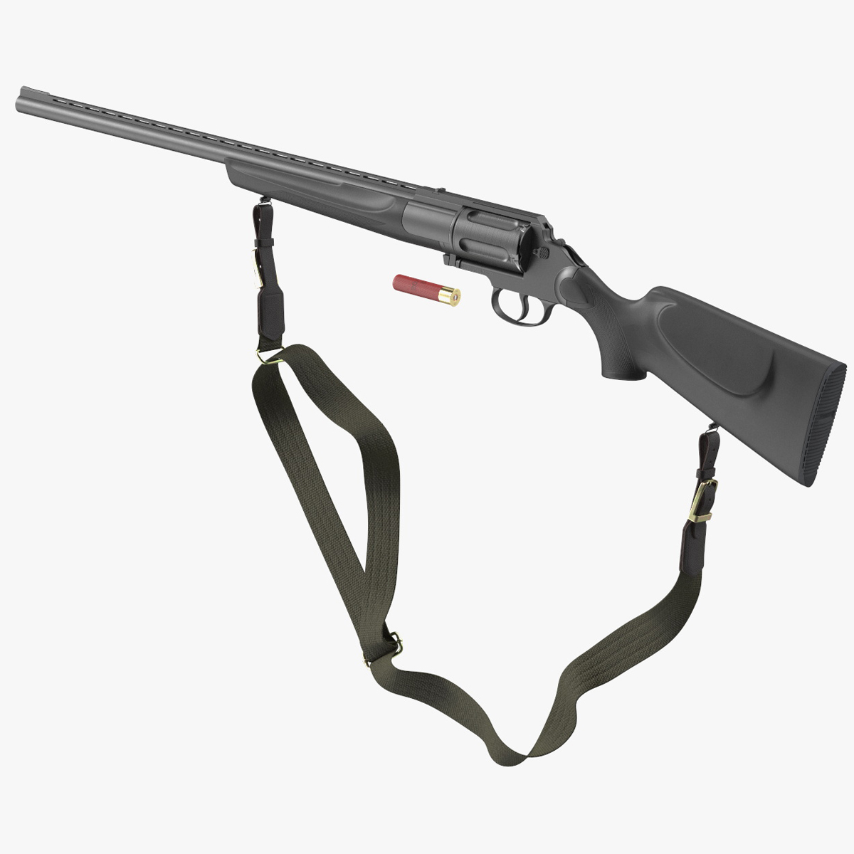 3D Revolver Shotgun MC255 Polymer Rigged for Cinema 4D
