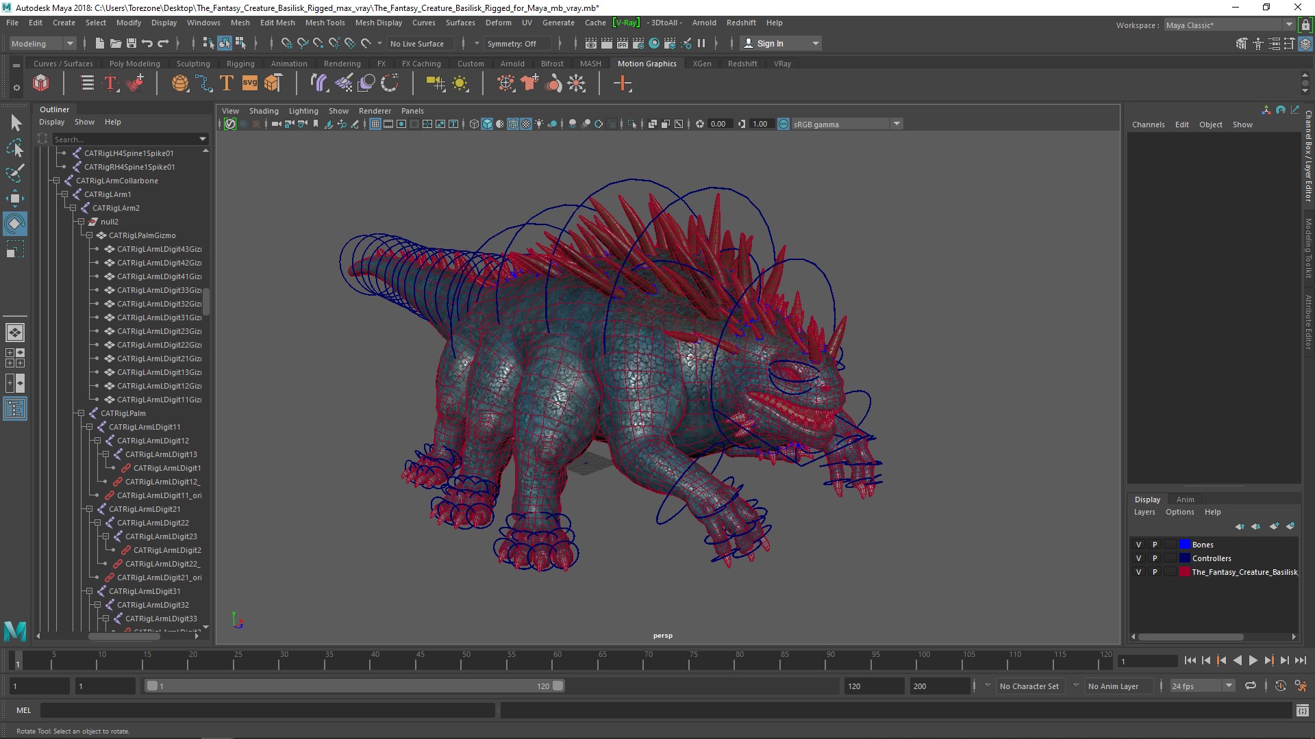 3D model The Fantasy Creature Basilisk Rigged for Maya