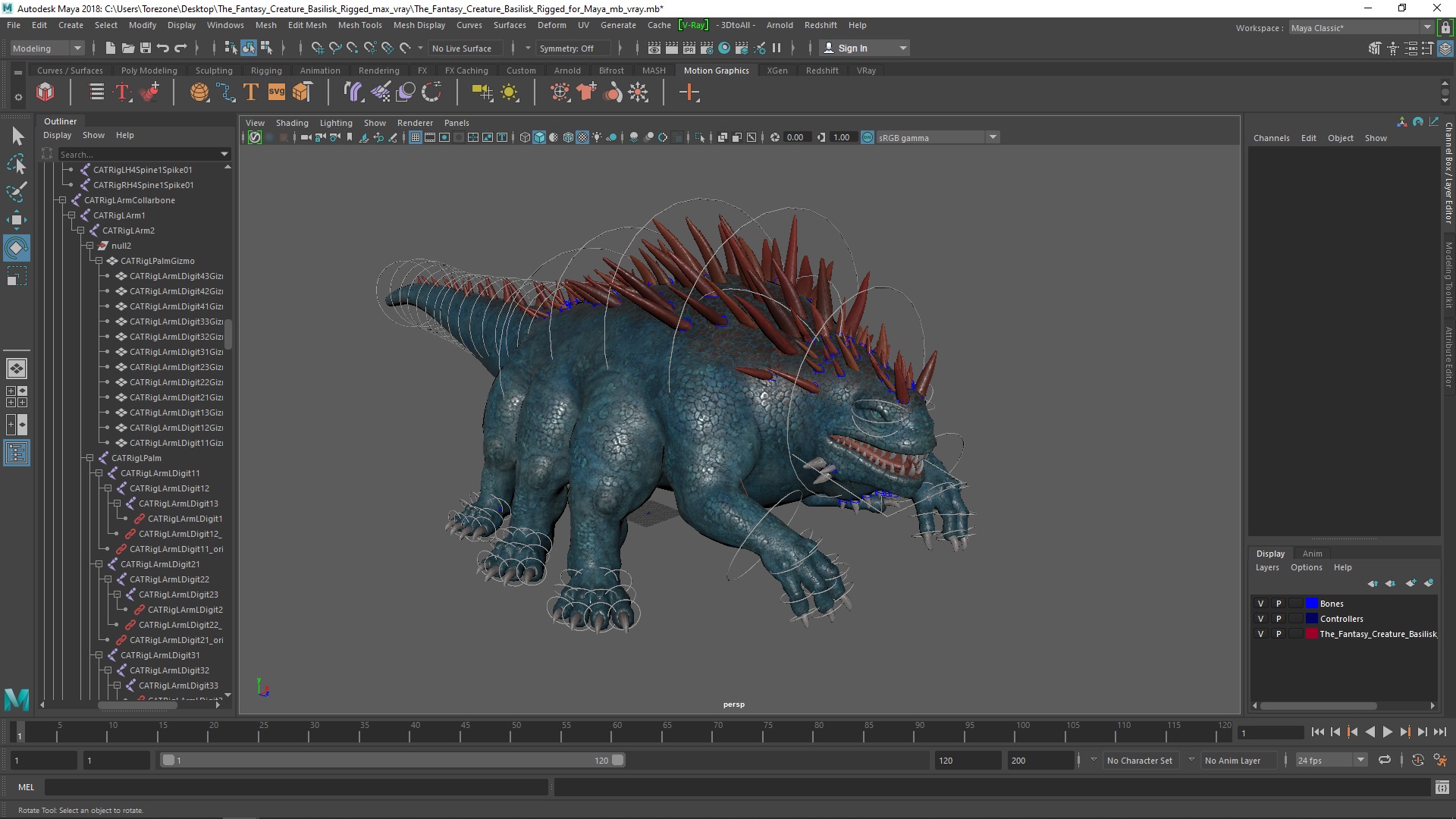 3D model The Fantasy Creature Basilisk Rigged for Maya