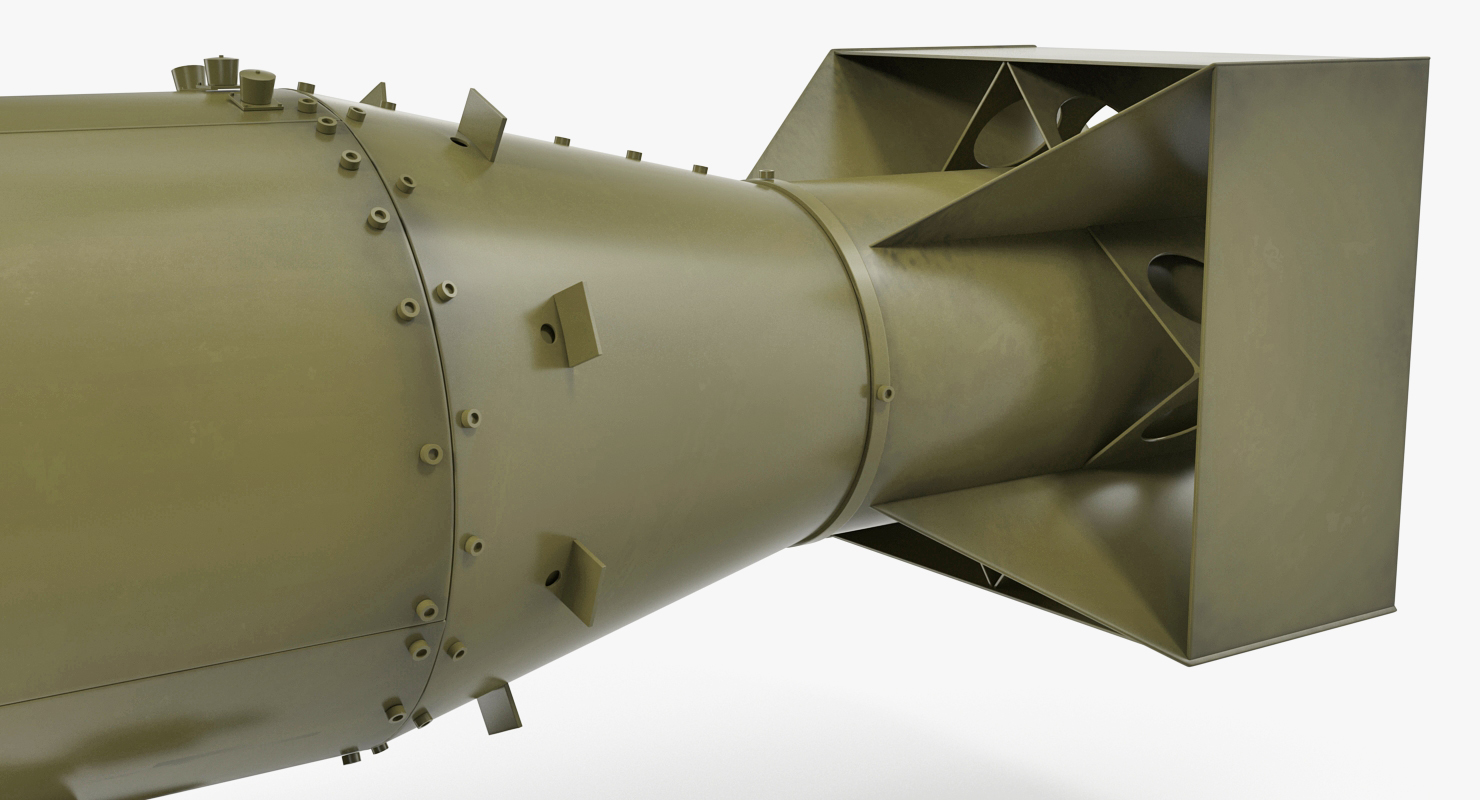 3D model Nuclear Little Boy Bomb on Carriage