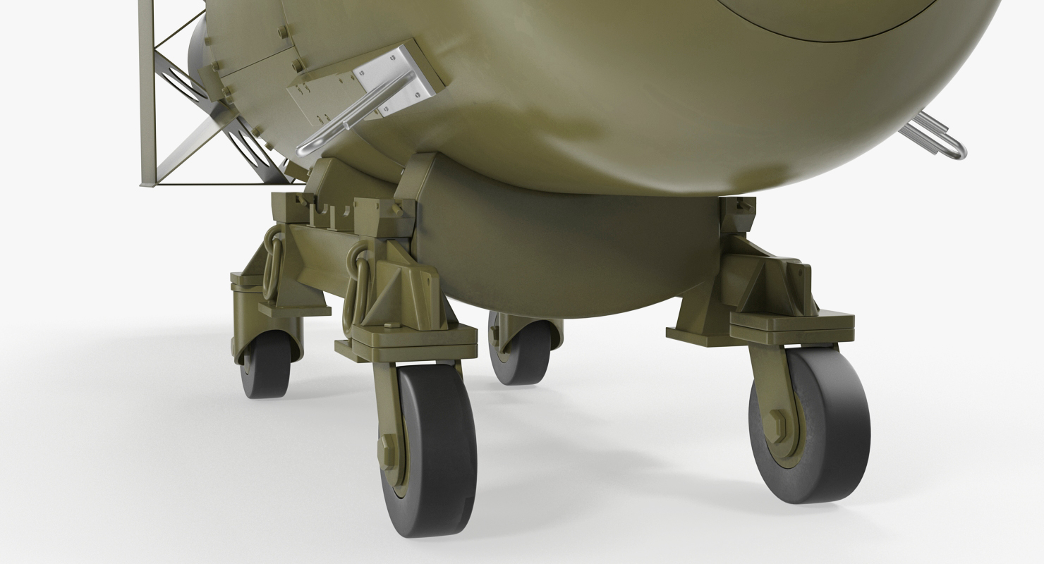 3D model Nuclear Little Boy Bomb on Carriage