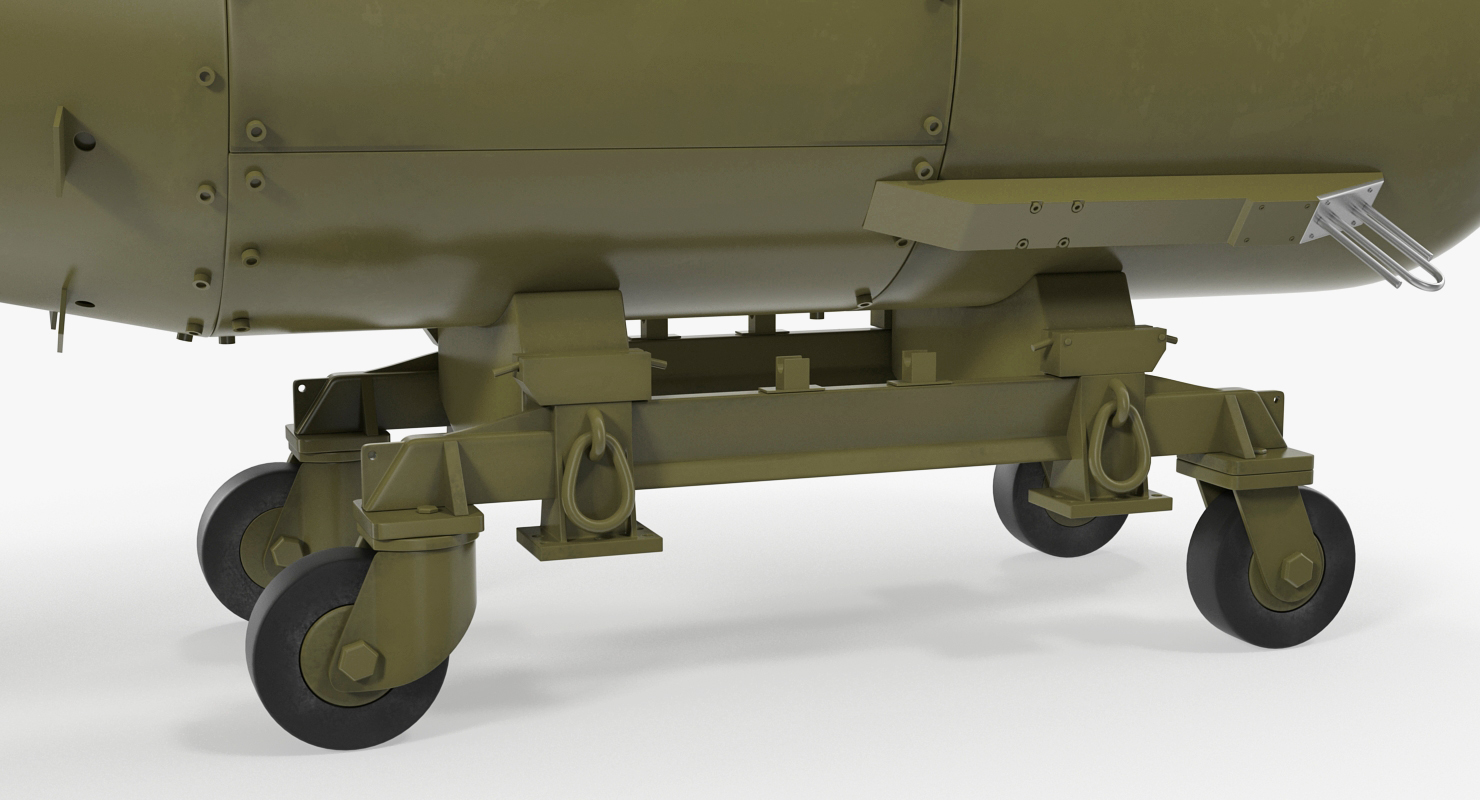 3D model Nuclear Little Boy Bomb on Carriage