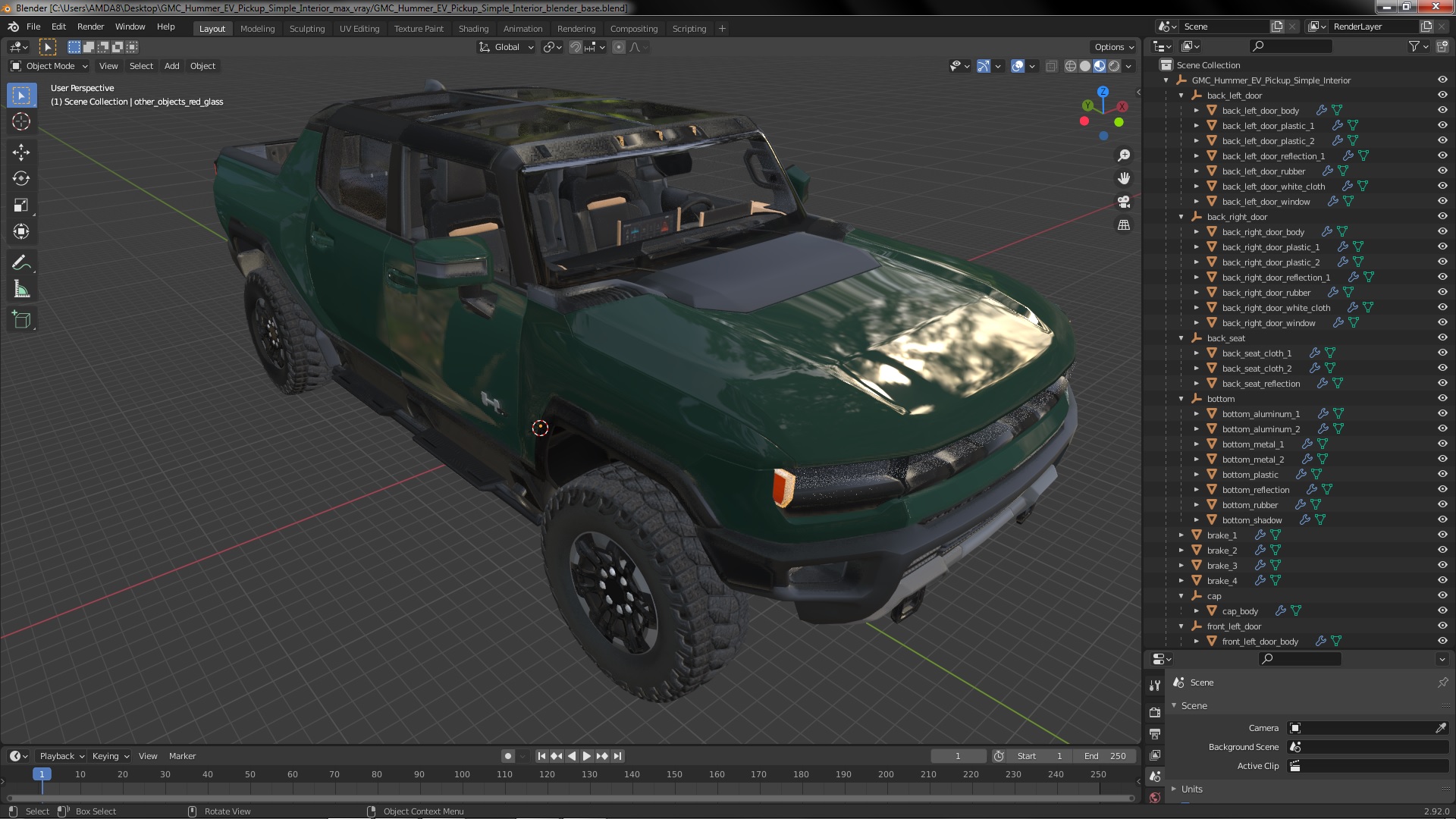 3D GMC Hummer EV Pickup Simple Interior
