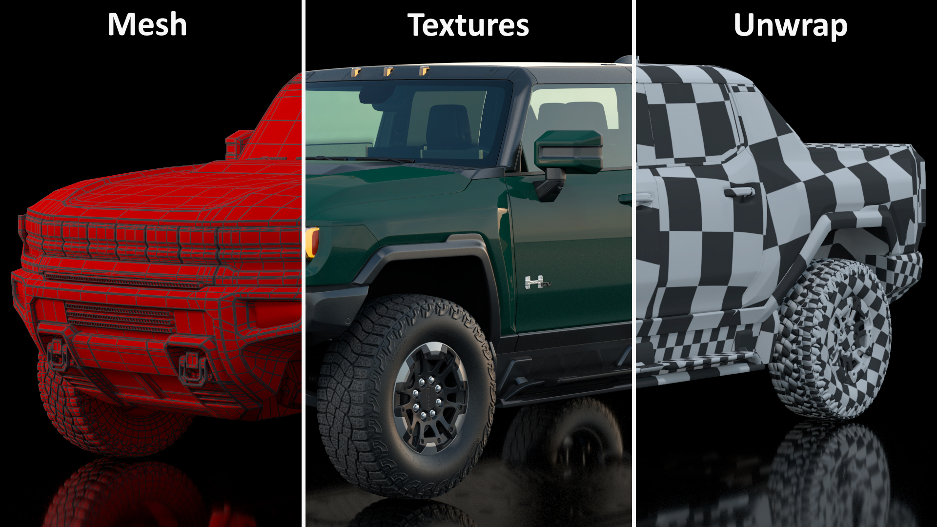 3D GMC Hummer EV Pickup Simple Interior