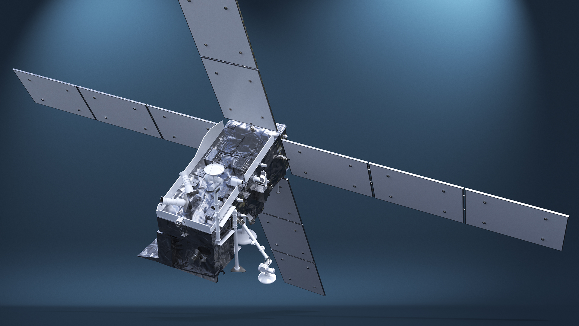 3D model Modern Space Satellite with Solar Panels
