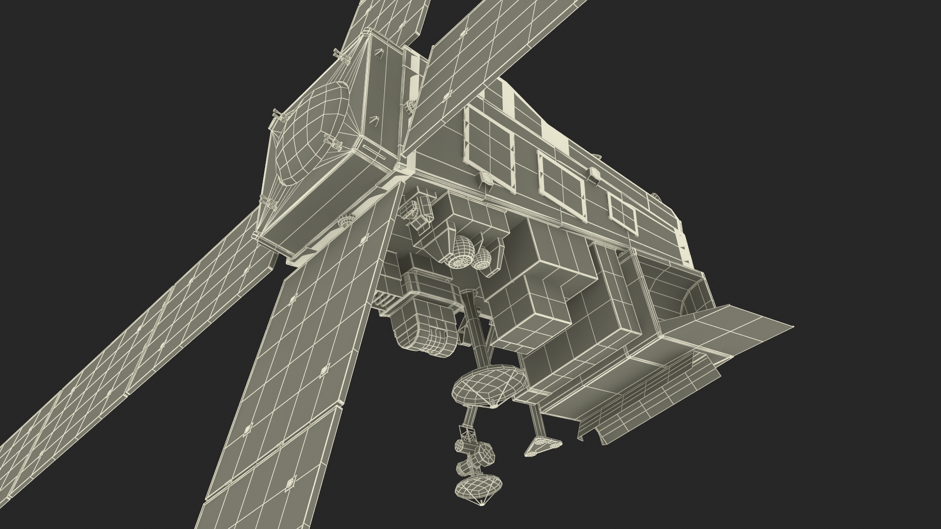 3D model Modern Space Satellite with Solar Panels