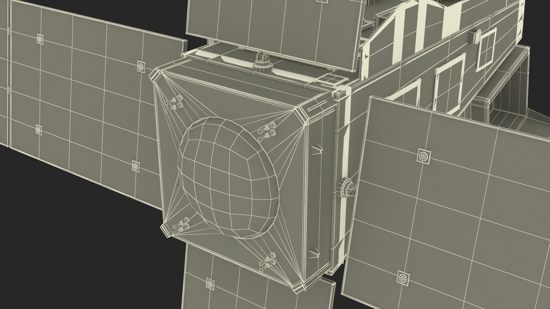 3D model Modern Space Satellite with Solar Panels