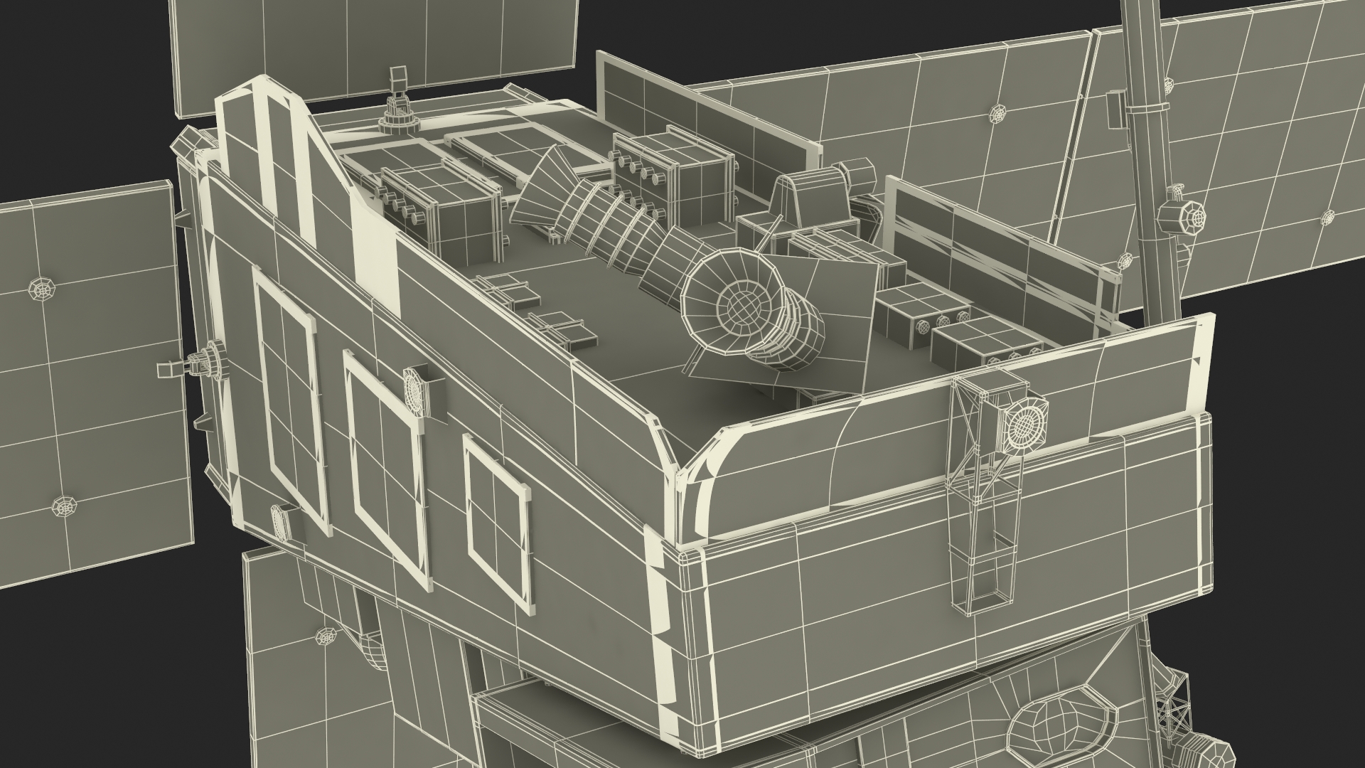 3D model Modern Space Satellite with Solar Panels